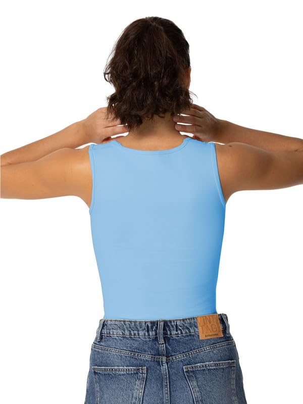 Sunzel Women's Sexy Sleeveless Crop Top Seamless Wide Square Neck Going Out Tops Summer Trendy Workout Yoga Casual Tank Top