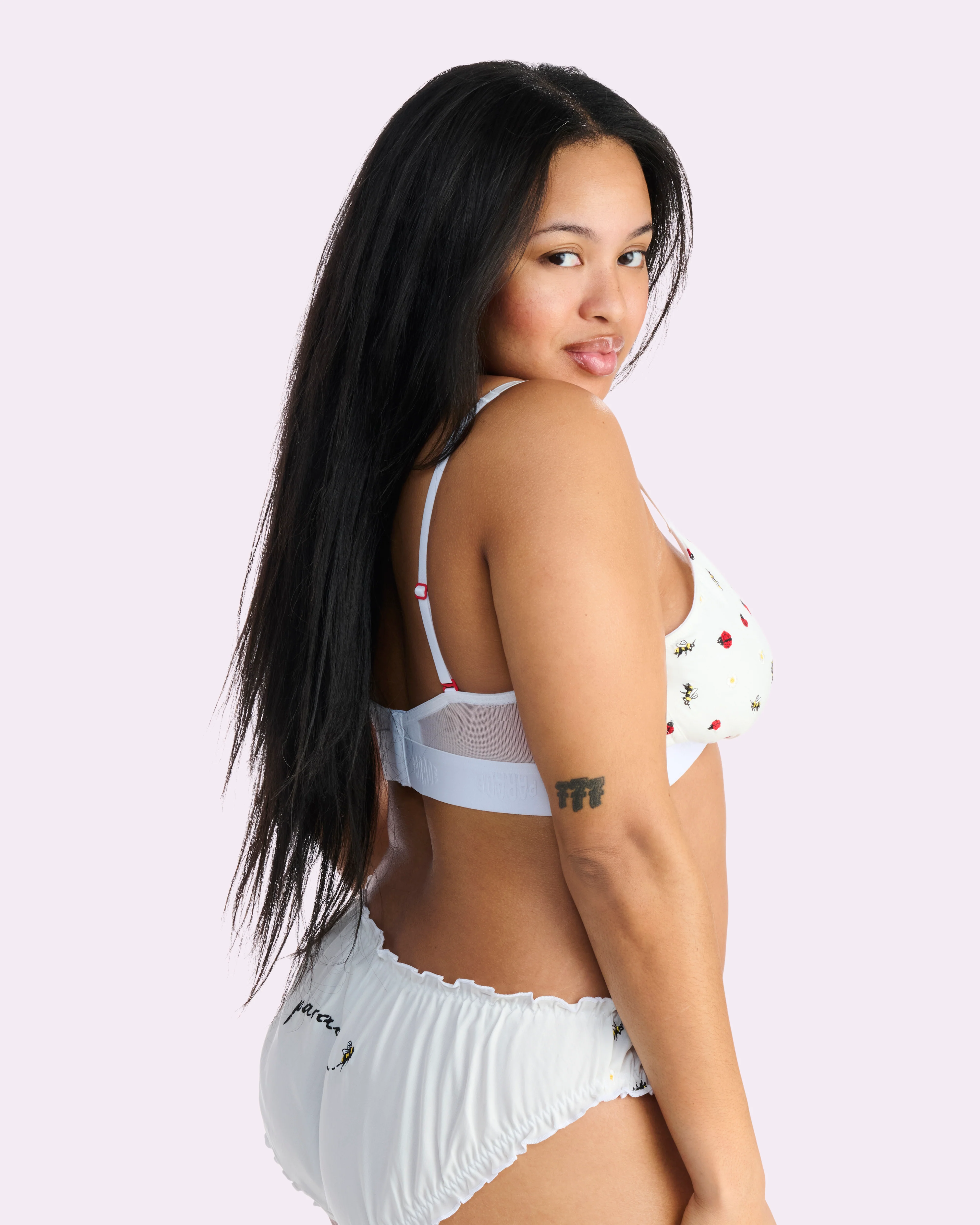 Parade Poplin Triangle Bralette | Parade Poplin (Garden Embroidery)