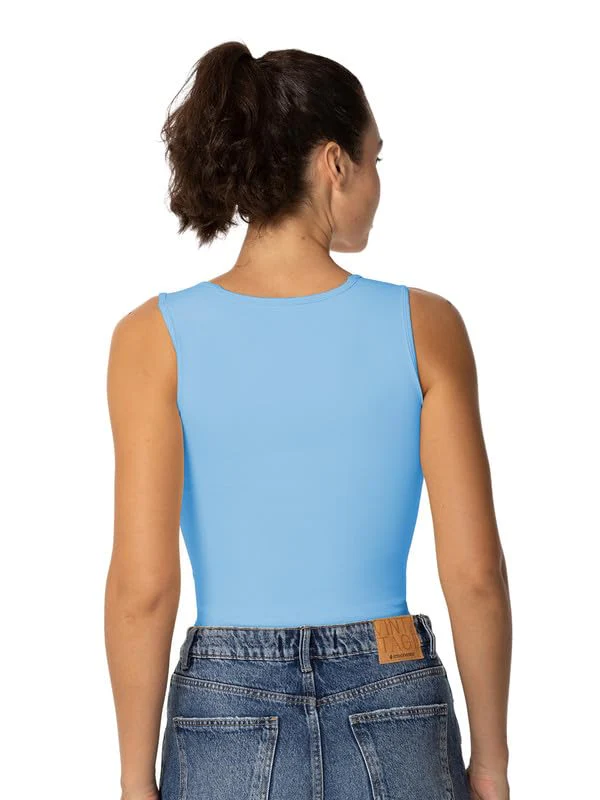 Sunzel Women's Sexy Sleeveless Crop Top Seamless Wide Square Neck Going Out Tops Summer Trendy Workout Yoga Casual Tank Top