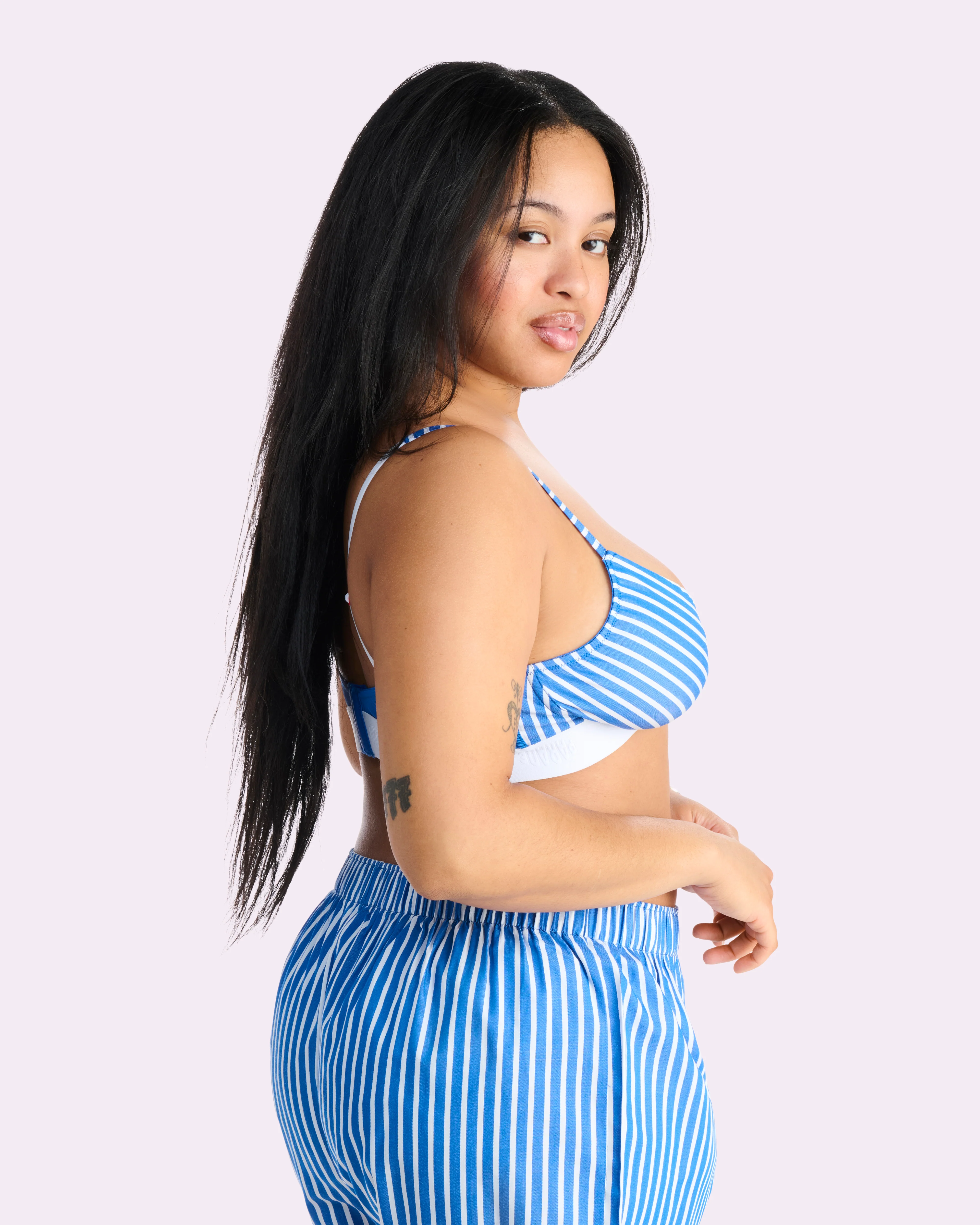Parade Poplin Triangle Bralette | Parade Poplin (Paradise Stripe)