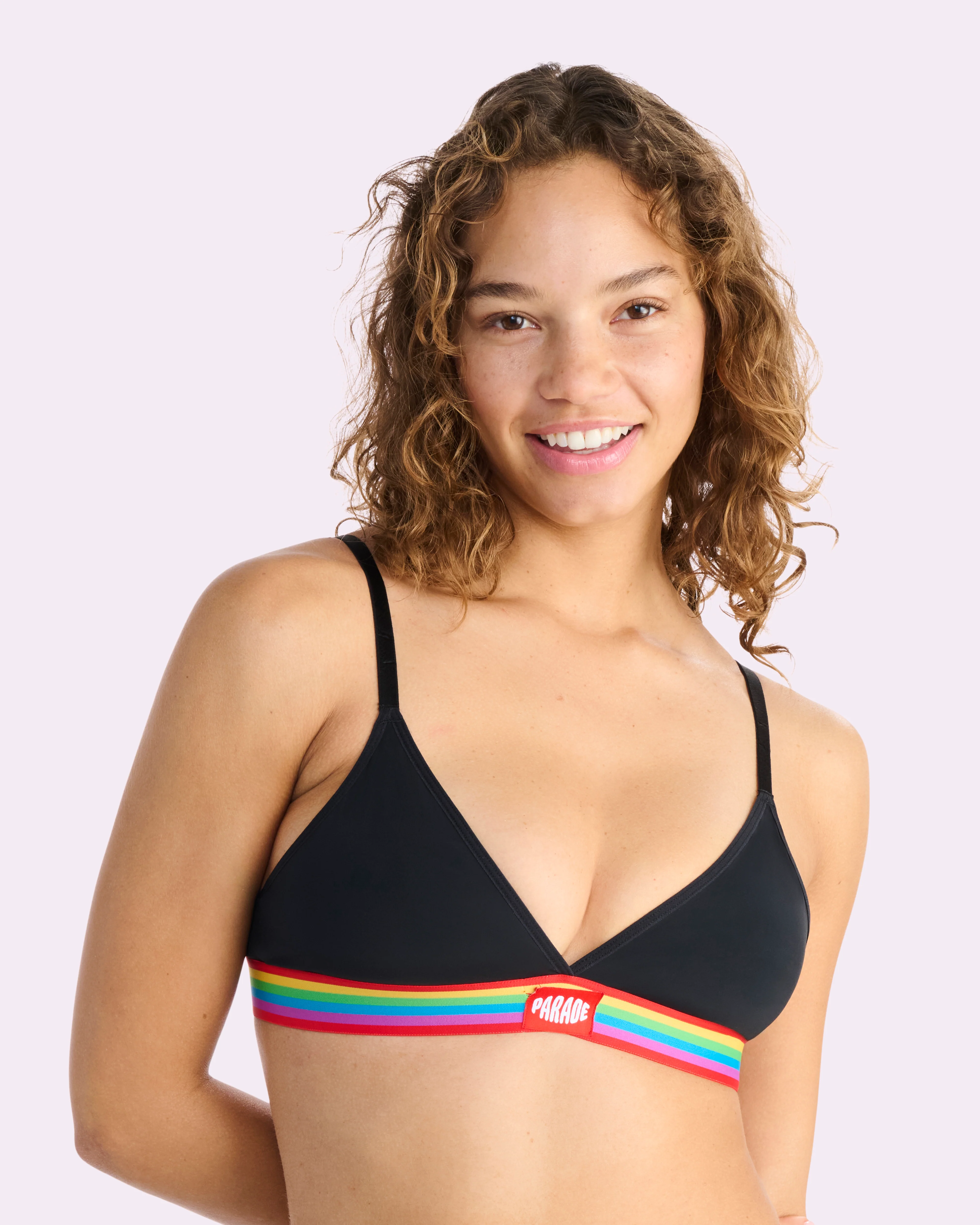 Re:Play New Triangle Bralette | Ultra-Soft Re:Play (Eightball Rainbow)