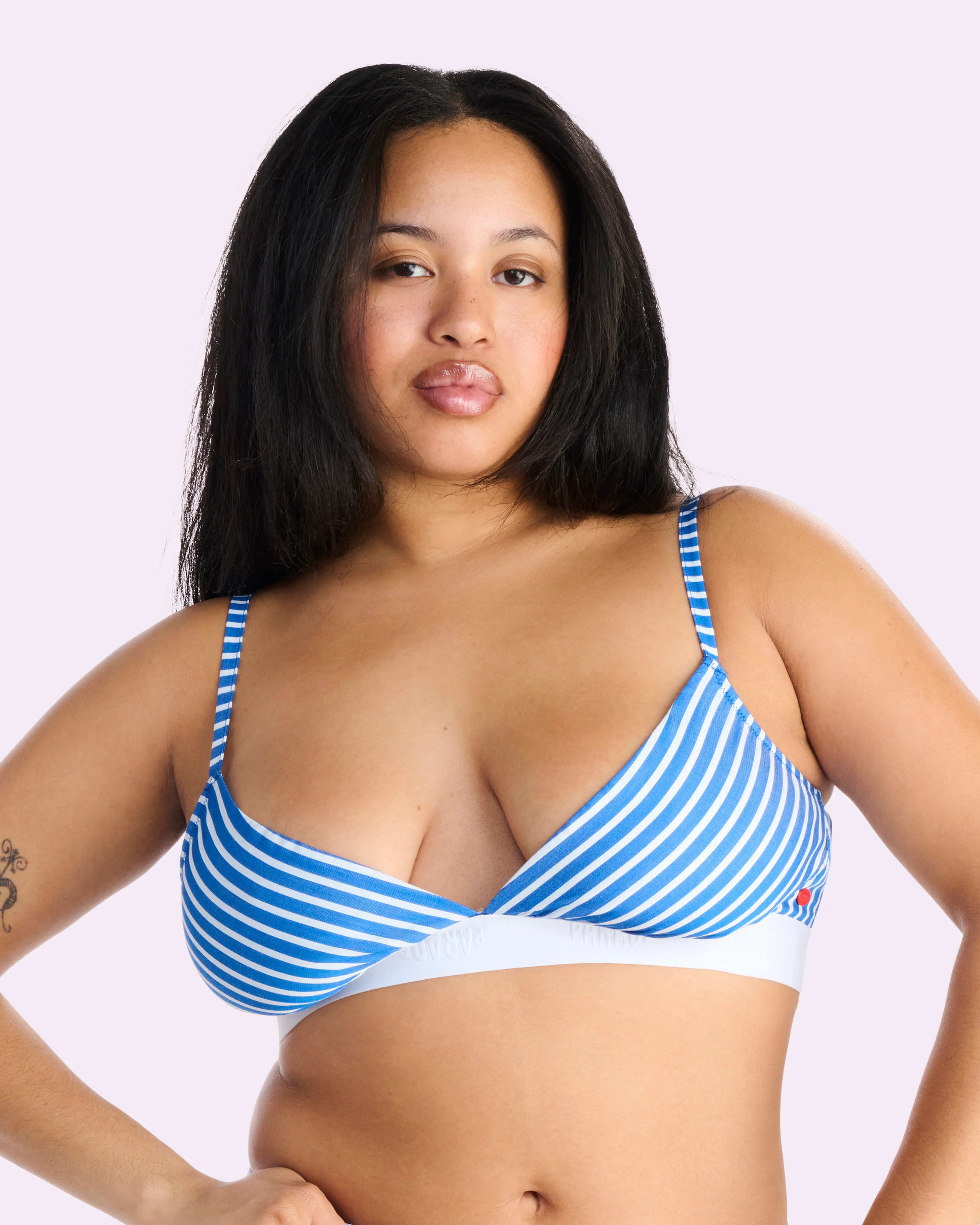 Parade Poplin Triangle Bralette | Parade Poplin (Paradise Stripe)