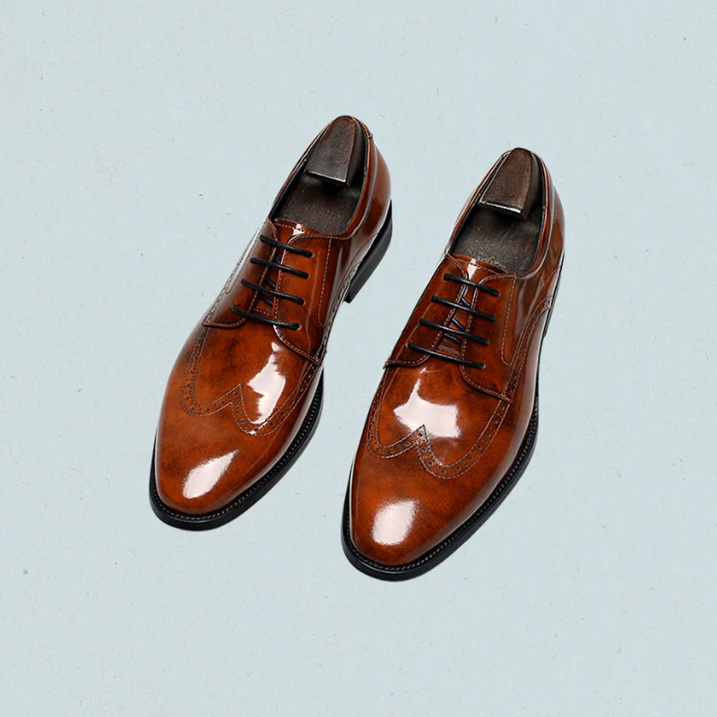 VerseStride Brogue Dress Shoes for Men – Black Leather Office Wear Shoes