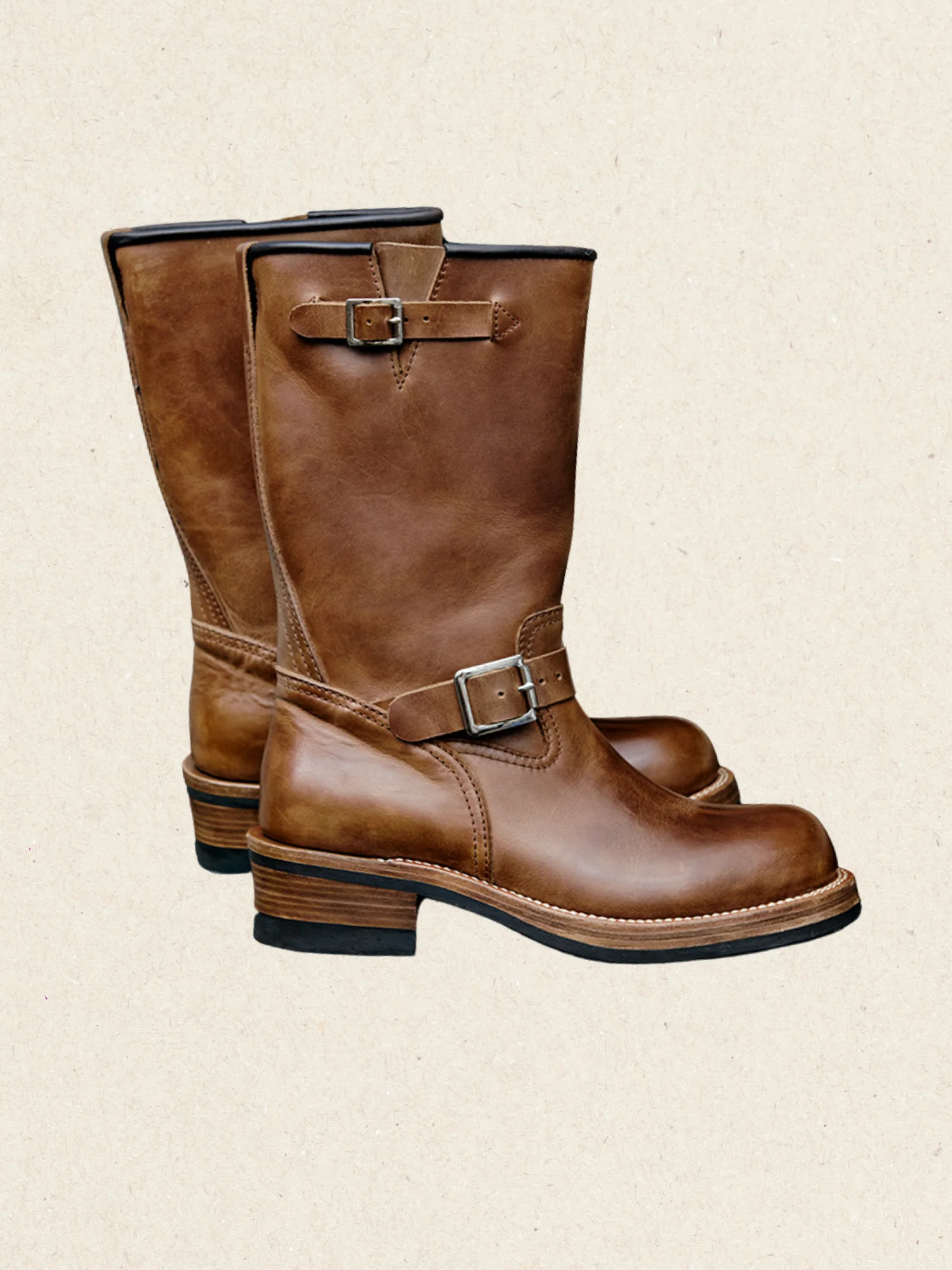 Classic Engineer Boots | Tea-Core Waxed Leather, High-Shaft, Moto-Ready