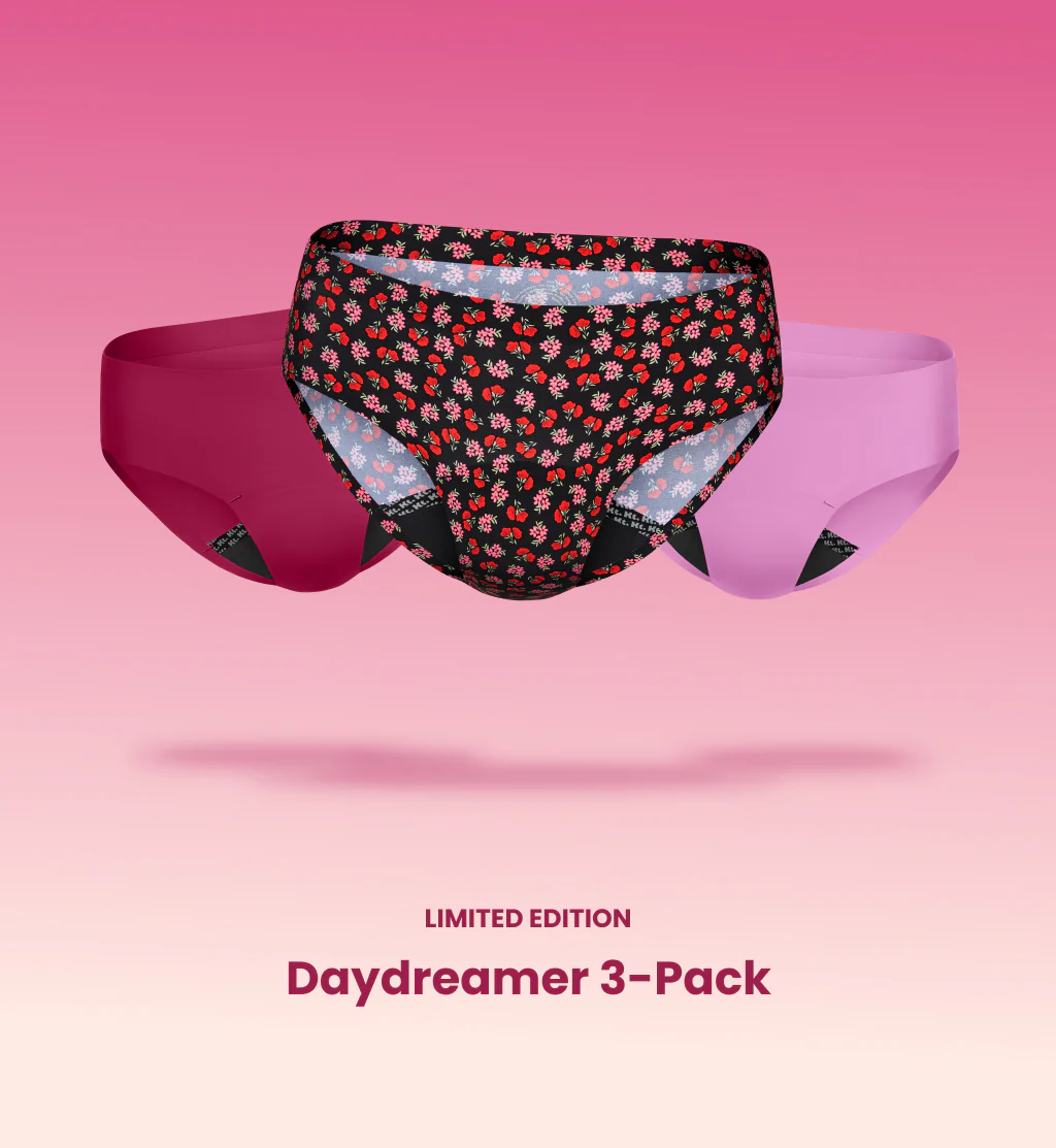 Leakproof UltraThin No-Show Underwear Bikini 3-Pack