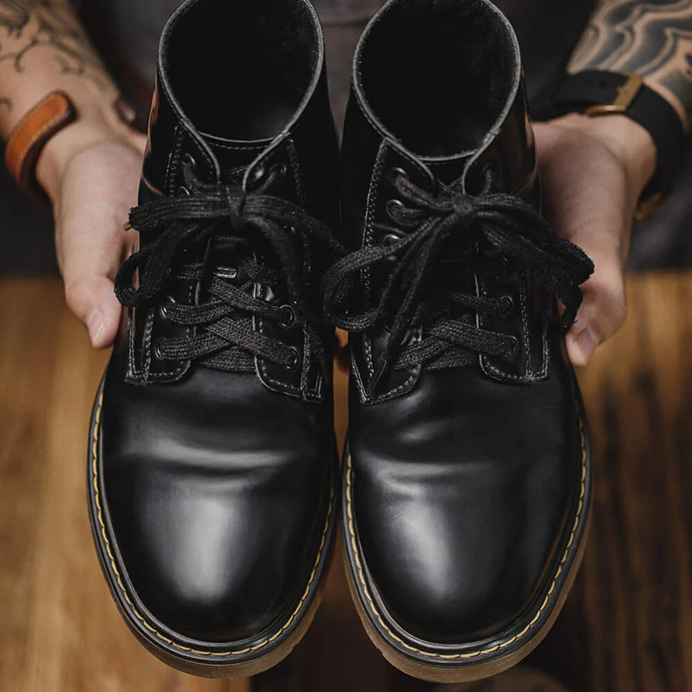 Street outfit Black Leather Ankle Boots