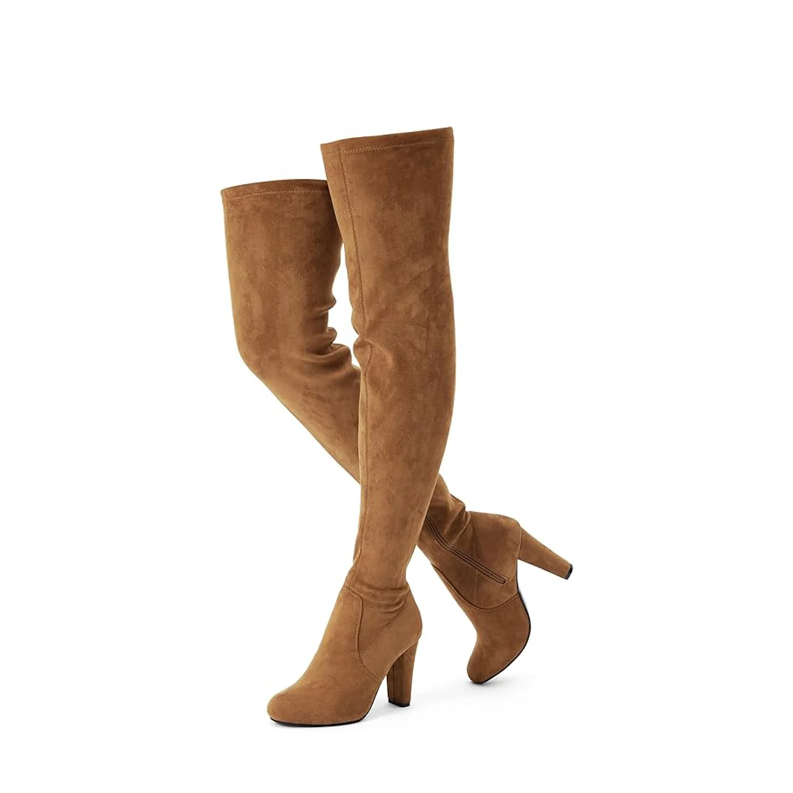 Vepose Women's 993 Thigh High Over The Knee Boots, Suede Long Boots with High Heel and Inner Zipper