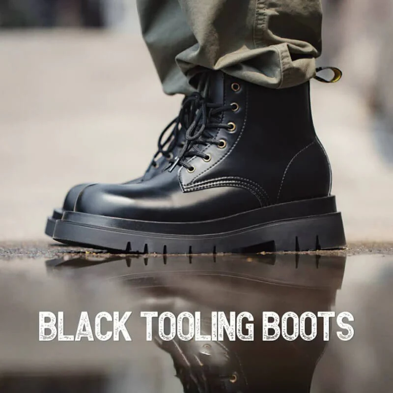 Black Combat Boots For MenShadow Warrior Boots