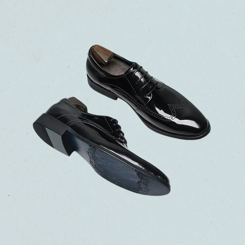 VerseStride Brogue Dress Shoes for Men – Black Leather Office Wear Shoes