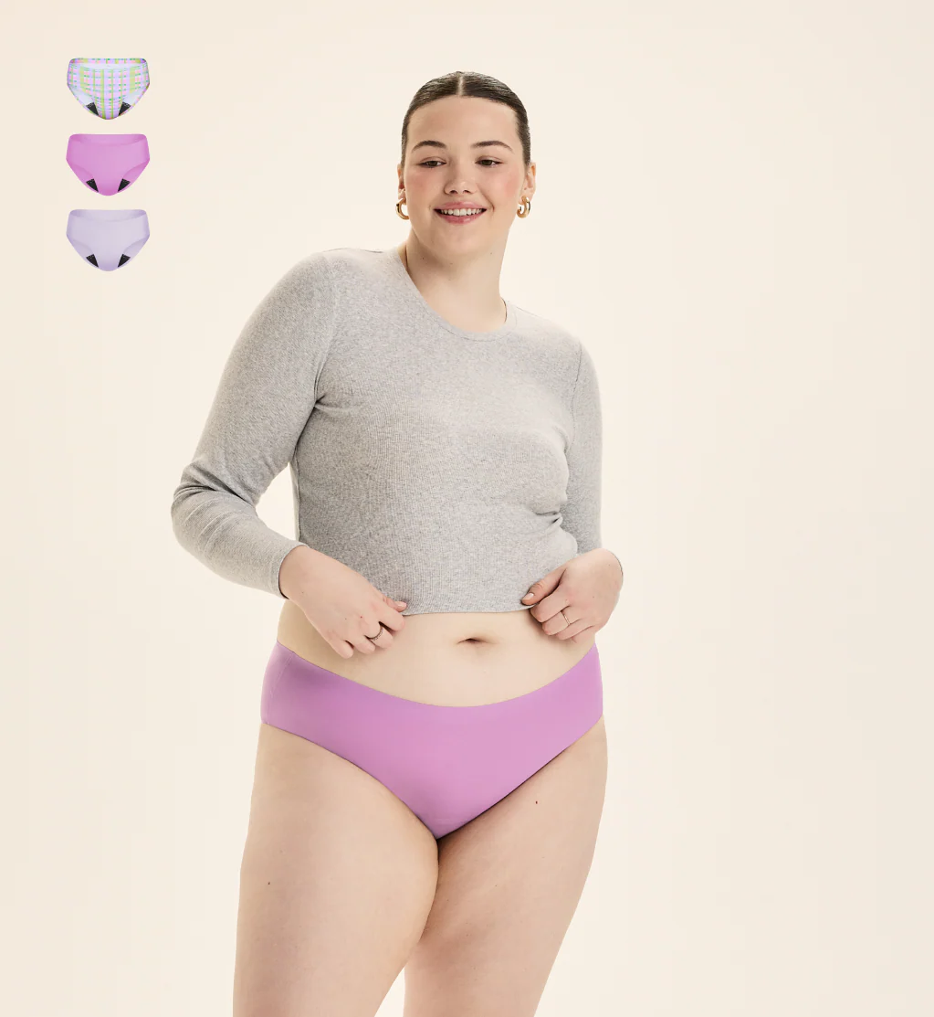Leakproof UltraThin No-Show Underwear Bikini 3-Pack