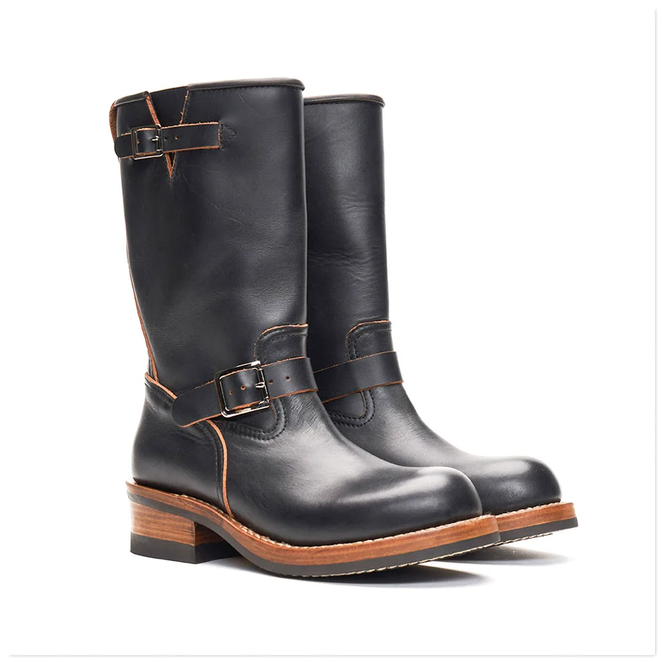 Classic Engineer Boots | Tea-Core Waxed Leather, High-Shaft, Moto-Ready