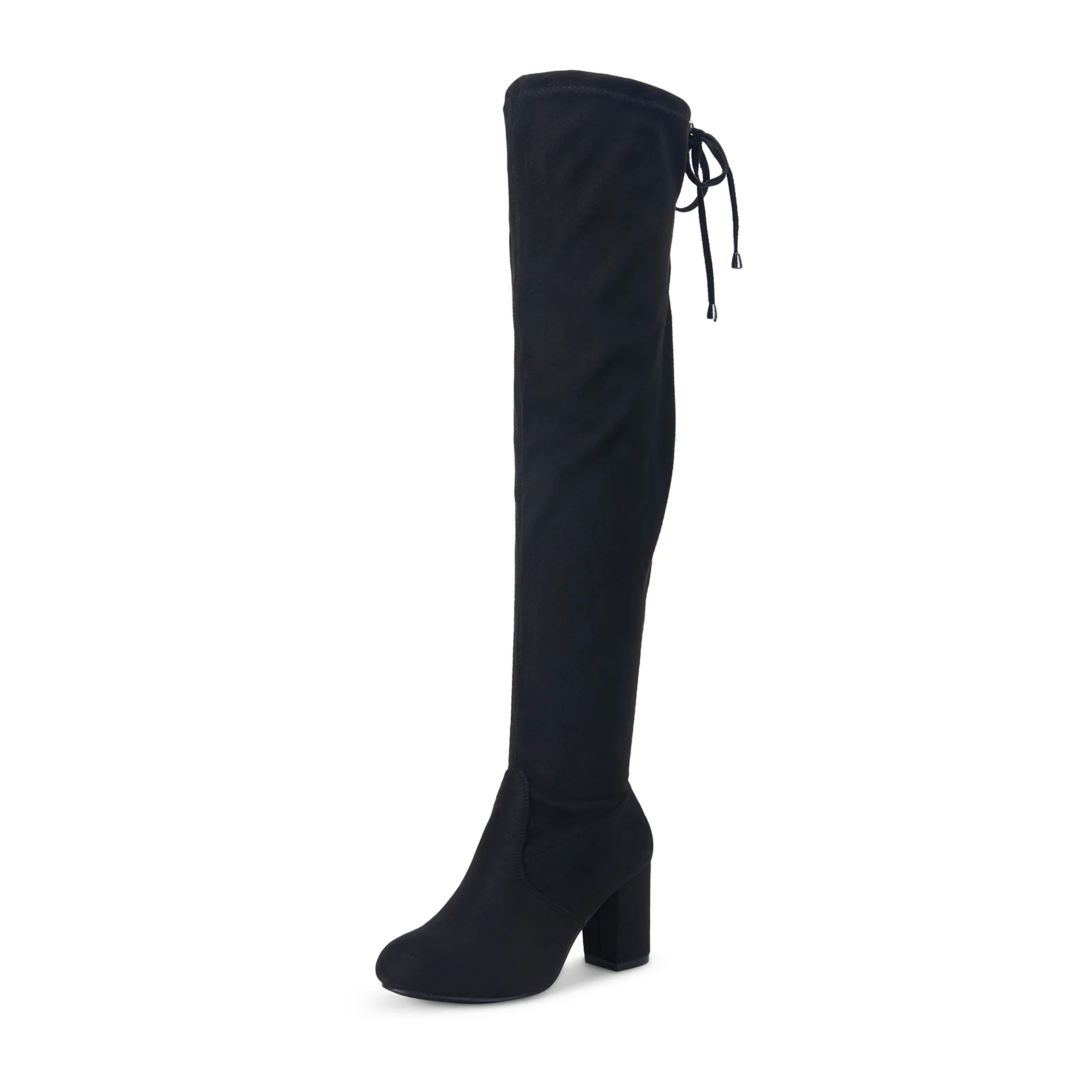 Vepose Women's 991 Suede Boots Over the Knee High Vegan Chunky Heels Side Zipper Adjustable Opening Shoes