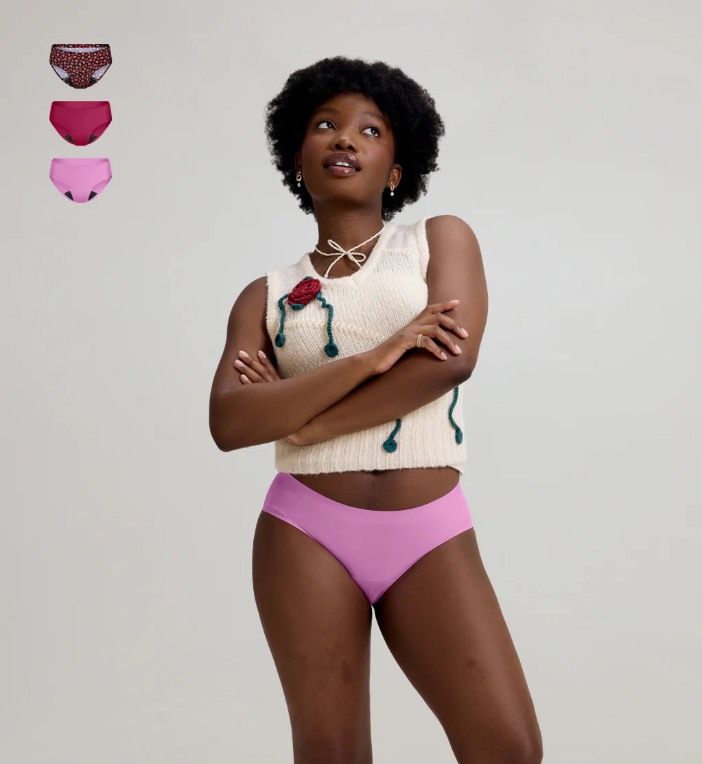 Leakproof UltraThin No-Show Underwear Bikini 3-Pack