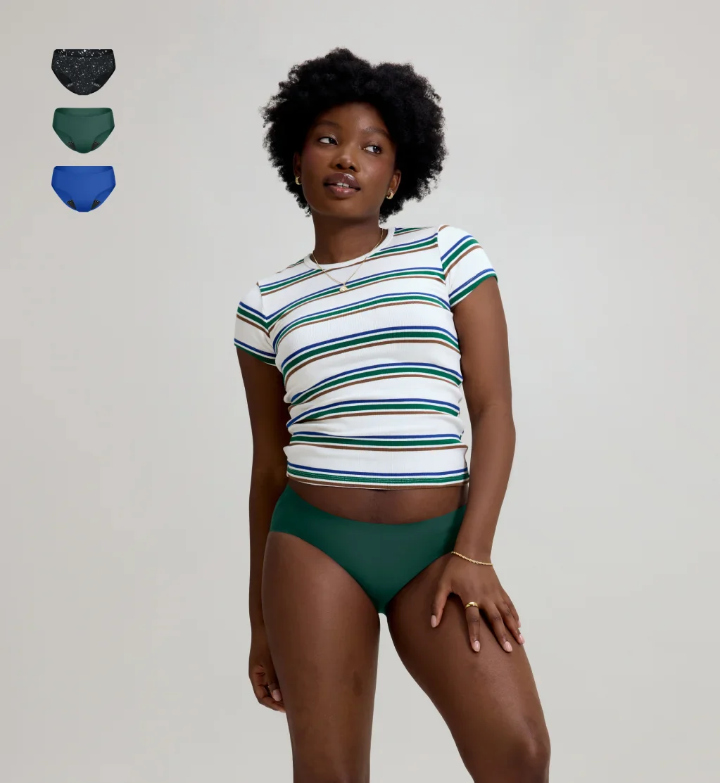 Leakproof UltraThin No-Show Underwear 6-Pack - Bikini