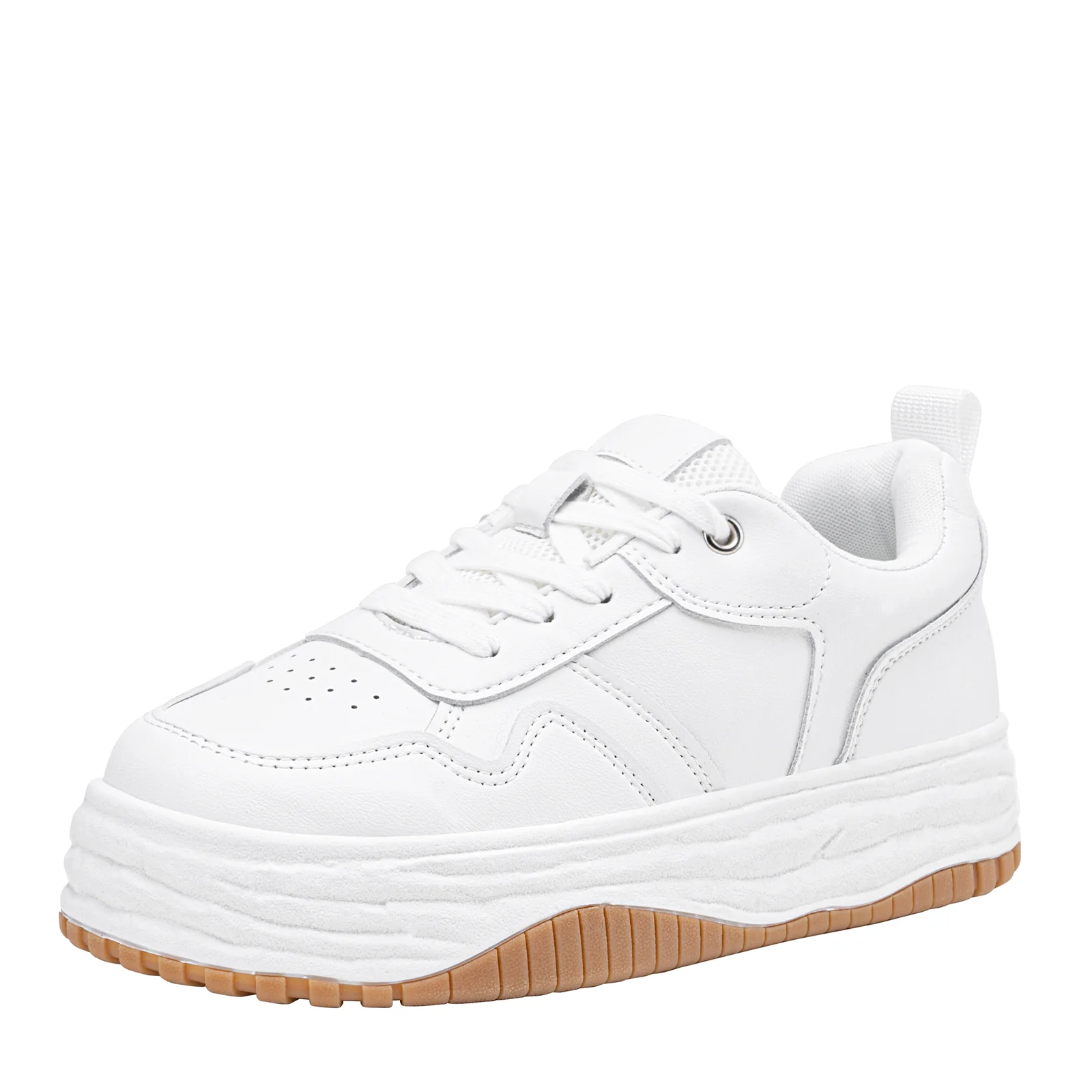 Women's 8060 Fashion Sneakers, Platform Sneakers Shoes, Lace up Comfortable Sneaker