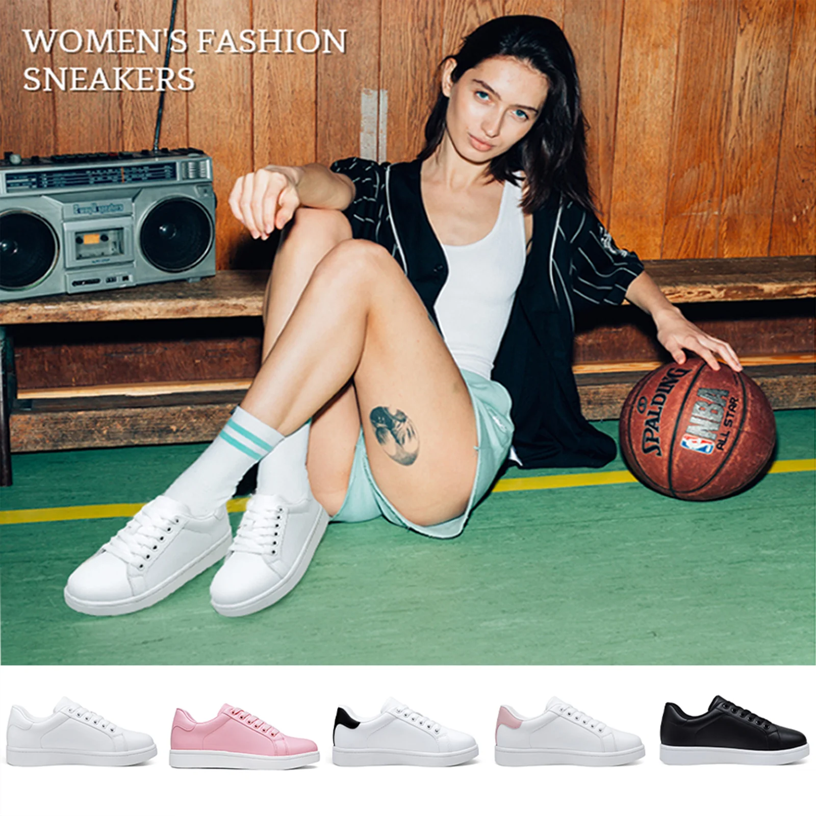 Vepose Women's 8003+8003L+8005 Fashion Lace Up Comfortable Casual Tennis Sneakers