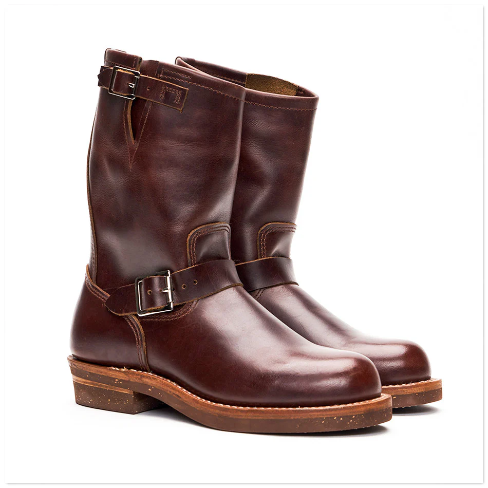 Heritage Engineer Boots | Tea-Core Leather, Goodyear Welt, Vintage Moto Style