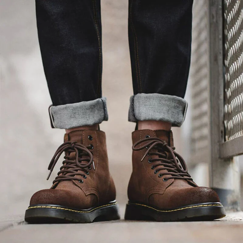 Suede Brown Lace up Boots | Blend of Elegance and Toughness