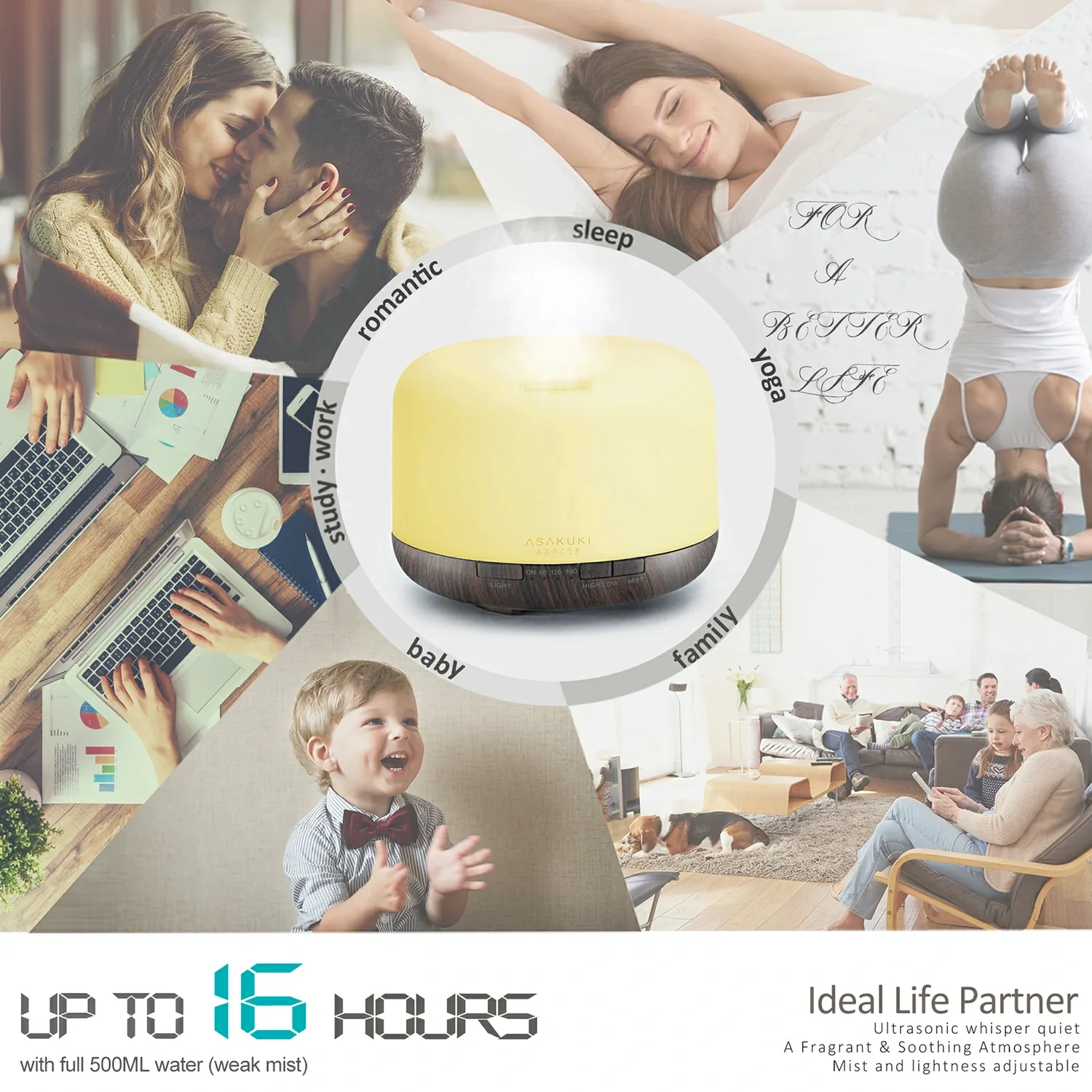 Rock Black Wood Essential Oil Diffuser