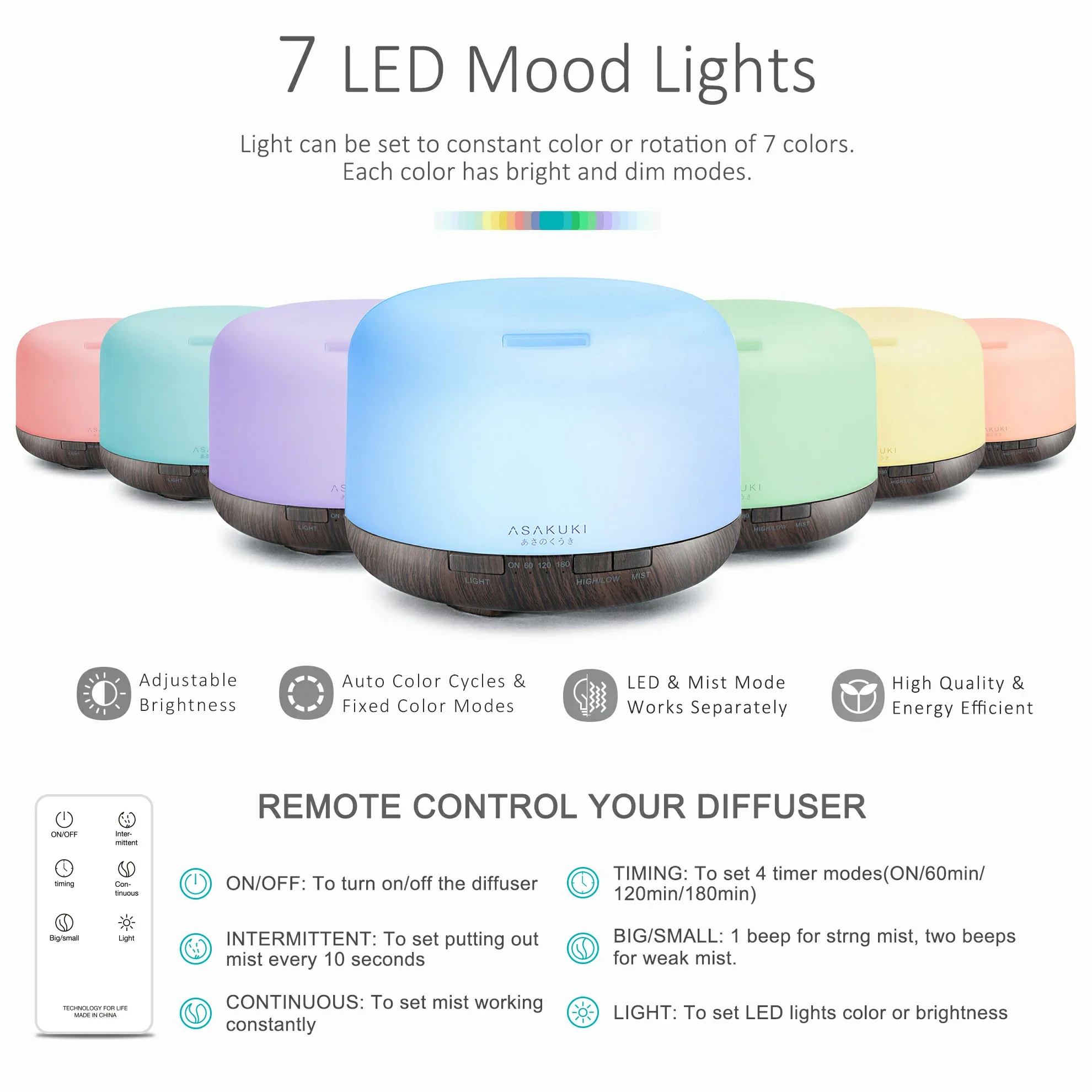 Rock Black Wood Essential Oil Diffuser