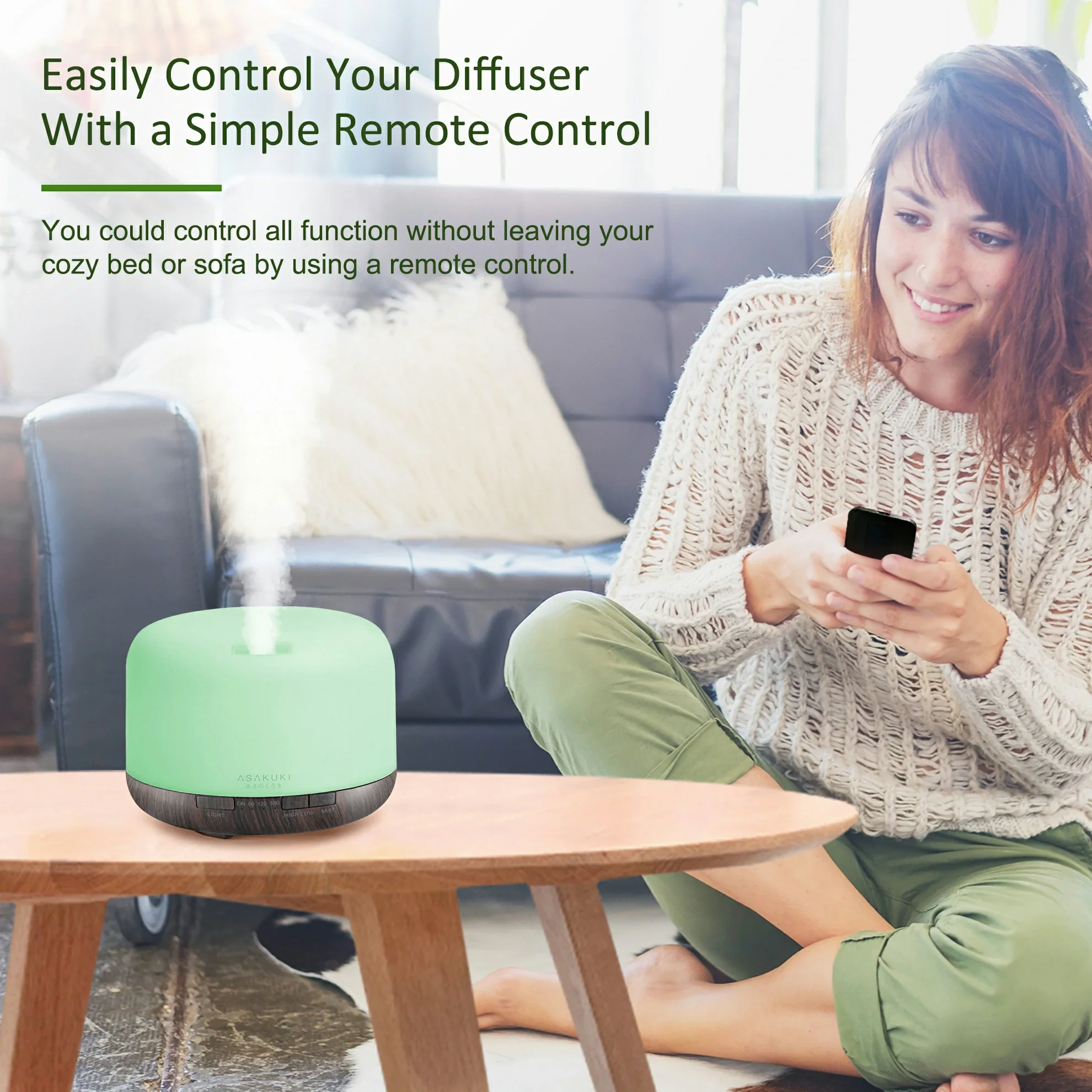 Rock Black Wood Essential Oil Diffuser