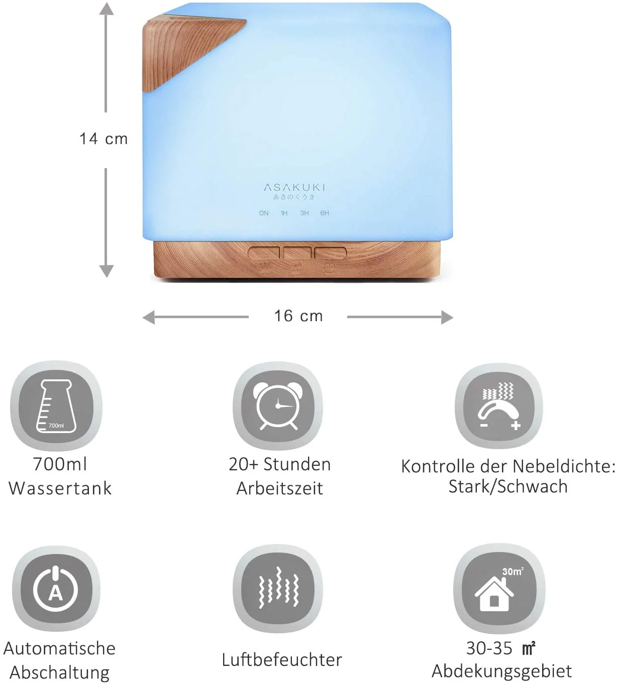 Cube Light Wood Essential Oil Diffuser