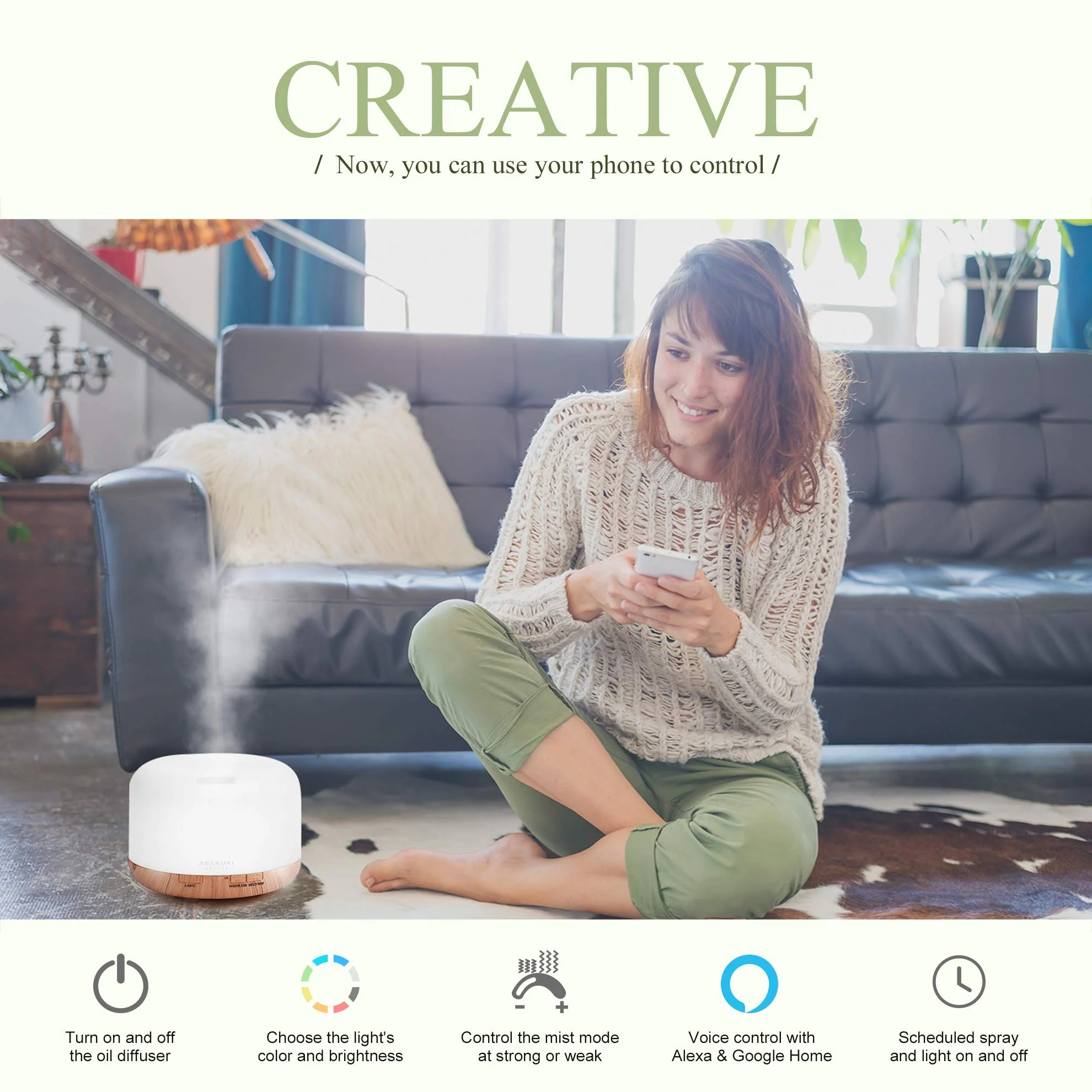 Rock Smart Wi-Fi Essential Oil Diffuser