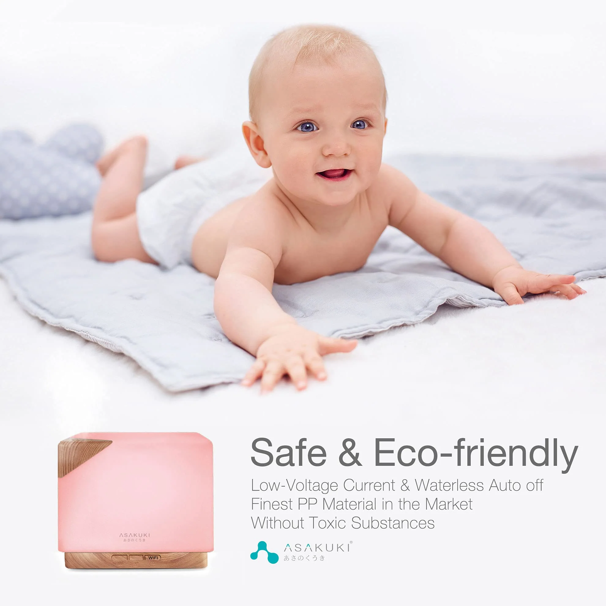 Cube Light Wood Smart WiFi Essential Oil Diffuser