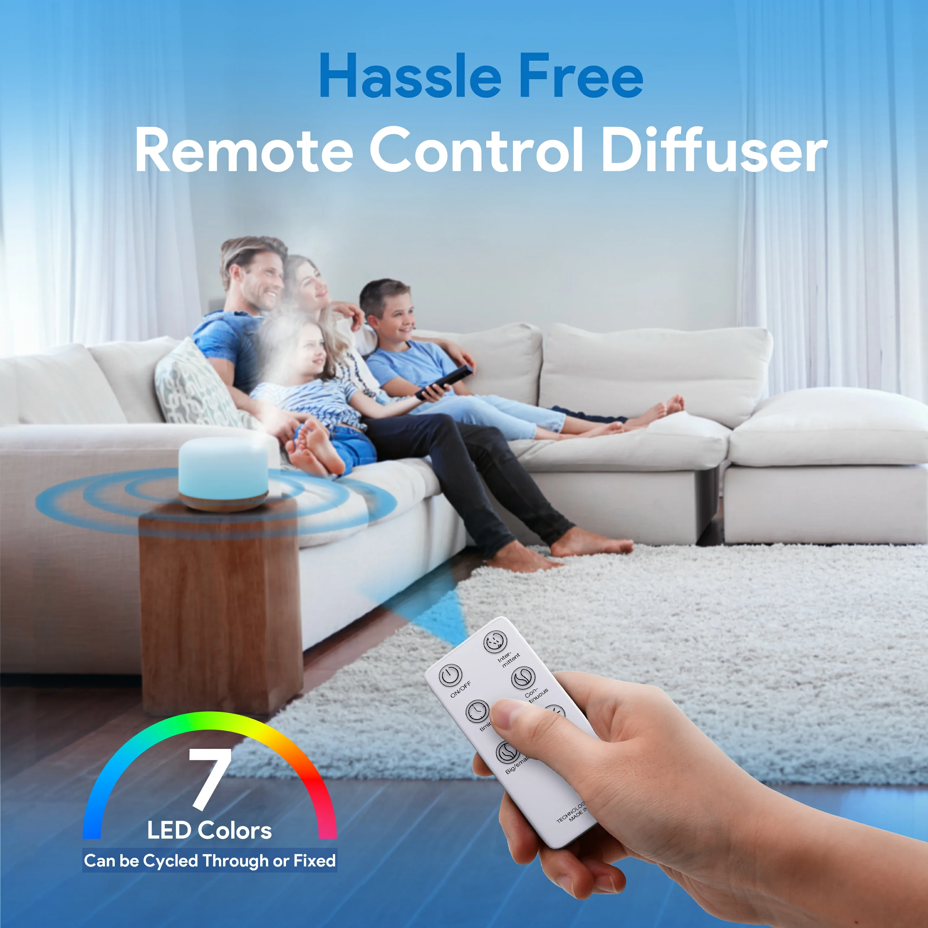 Rock Light Wood Essential Oil Diffuser with 6*10ml Essential Oils Set