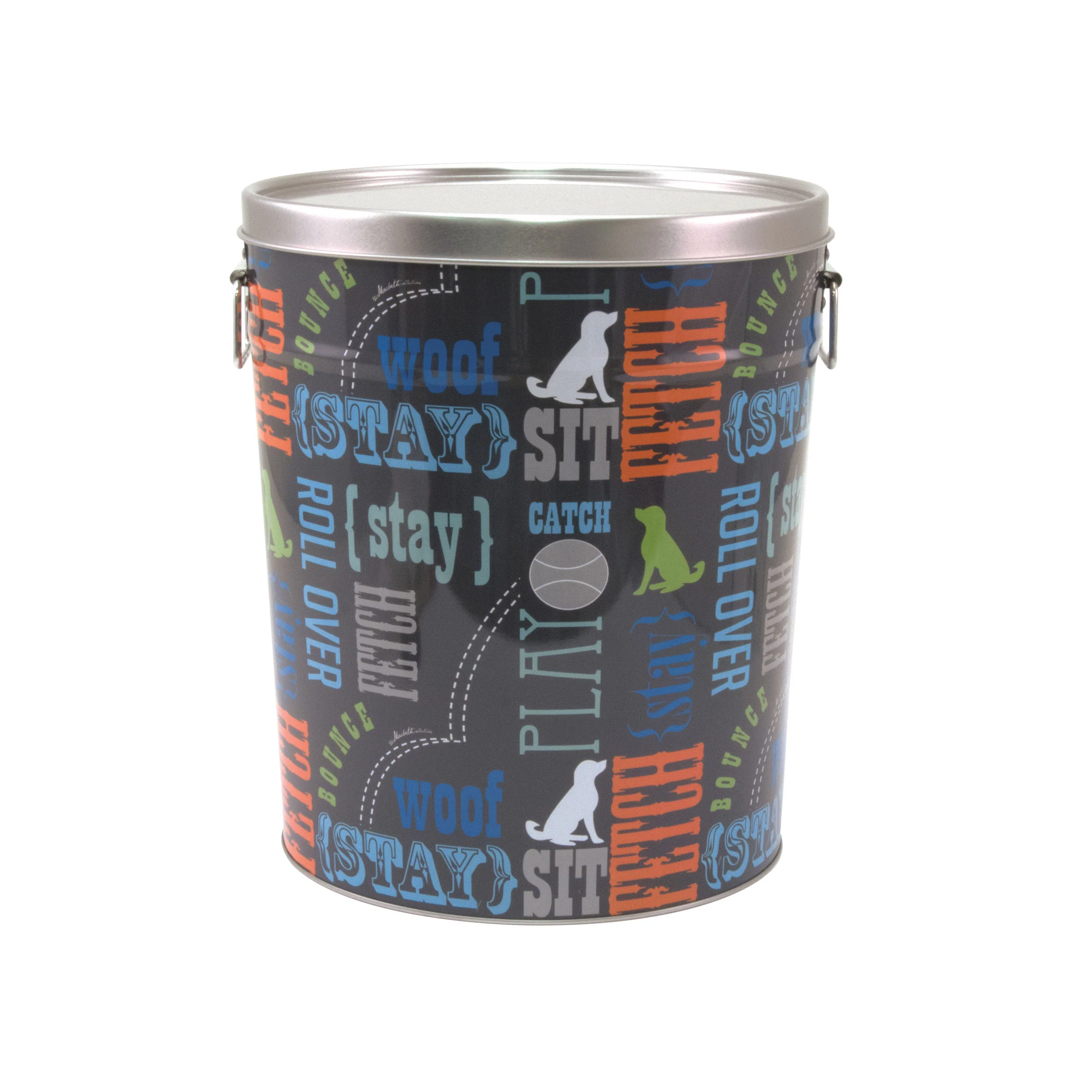 Tin Pet Food Container, Wordplay by Macbeth Collection