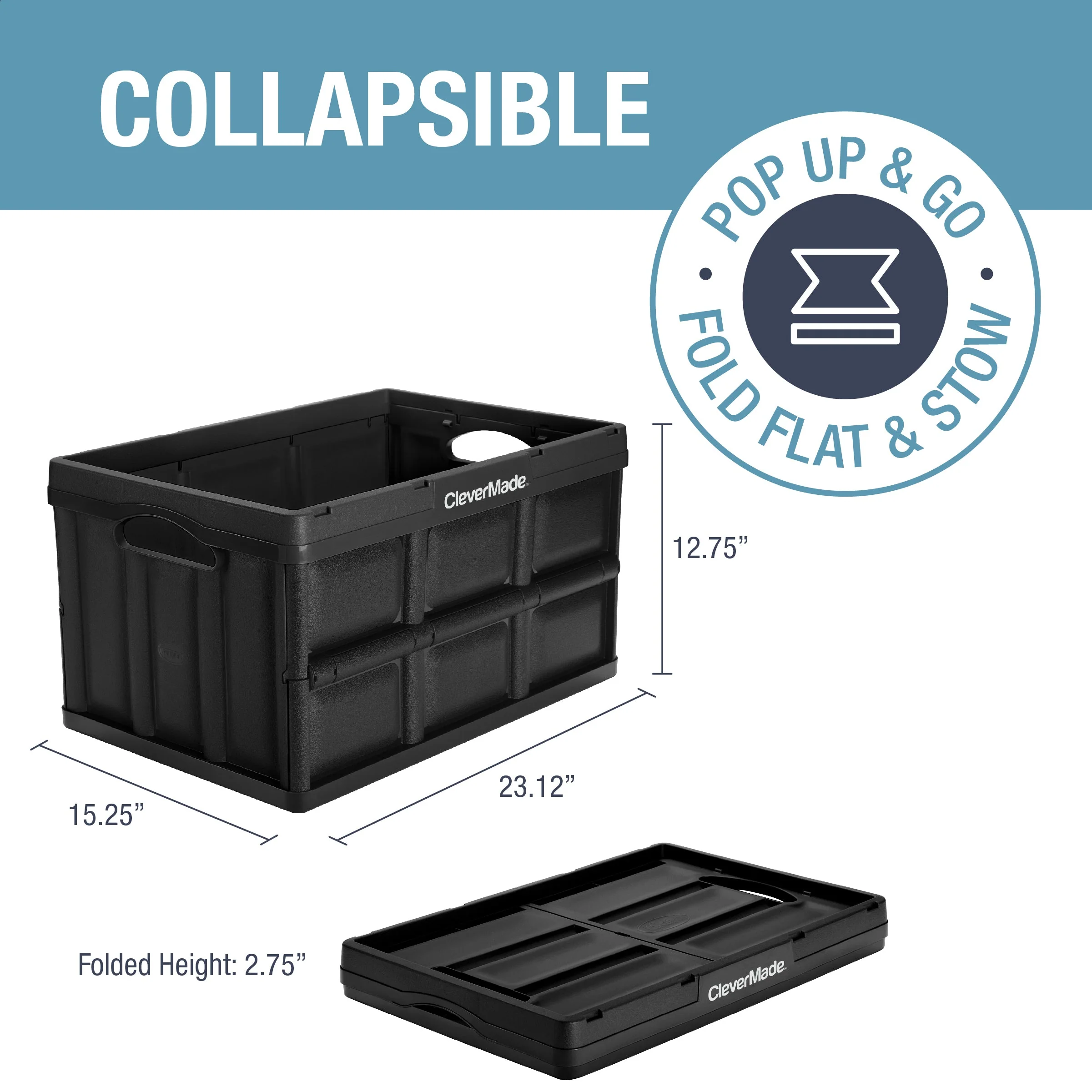 Collapsible Storage Bin | 62L | 3-Pack