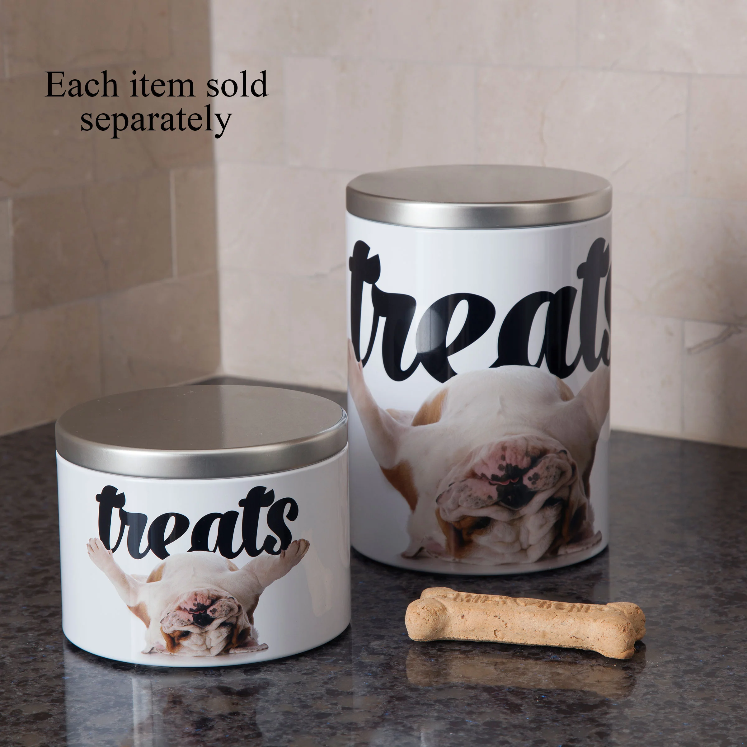 Small Treat Tin, Bulldog