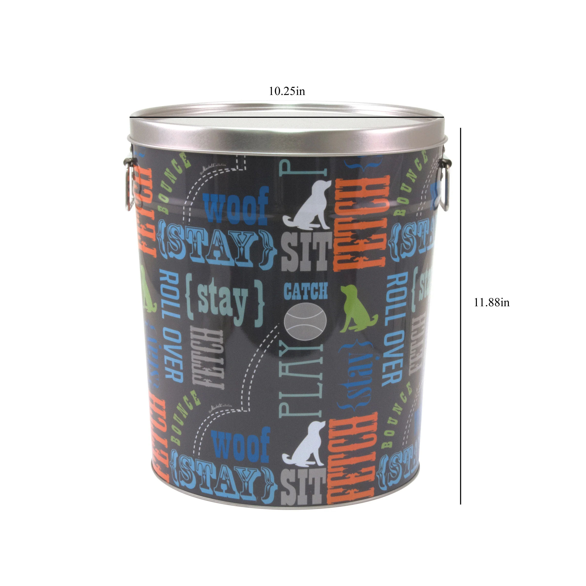 Tin Pet Food Container, Wordplay by Macbeth Collection