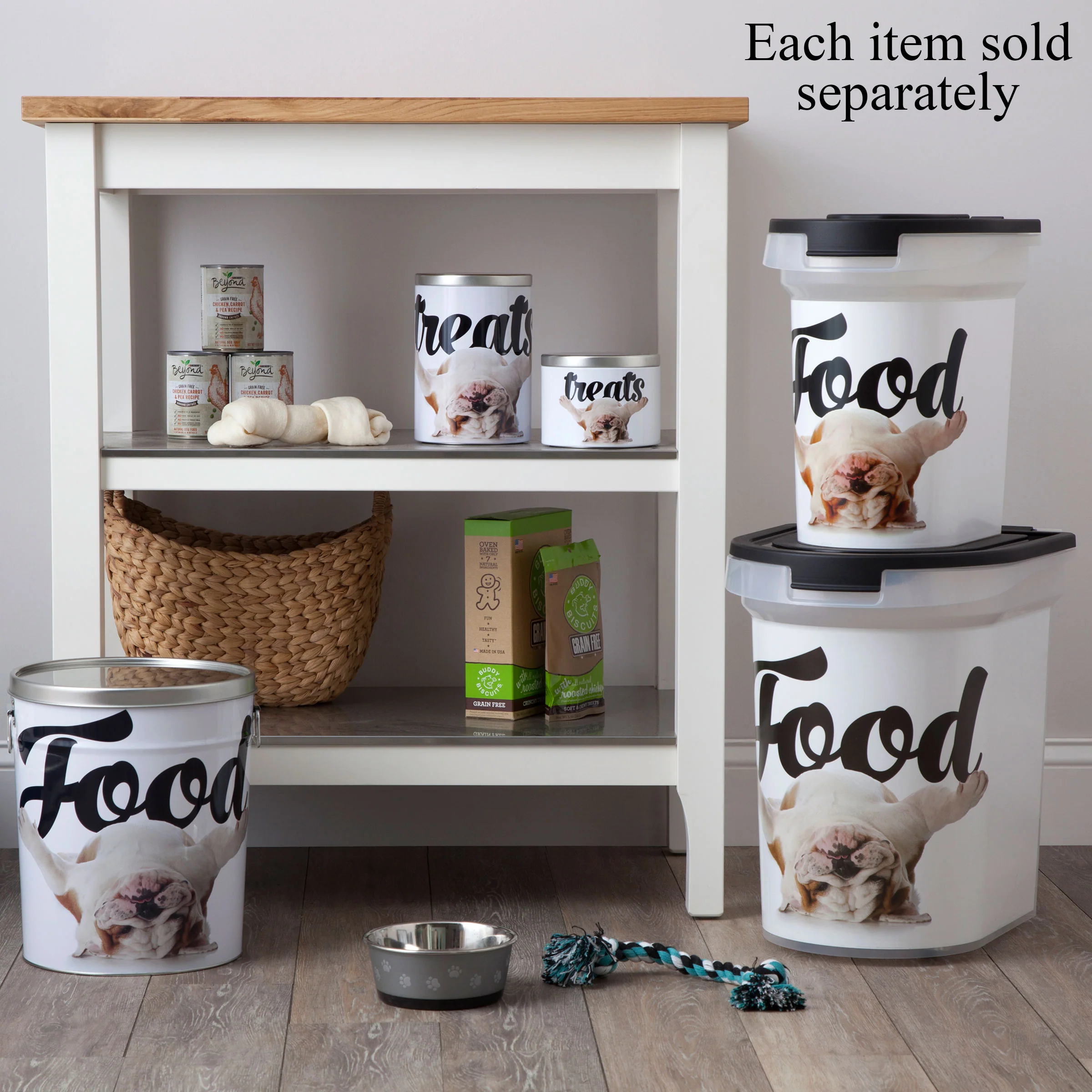 Large Treat Tin, Bulldog