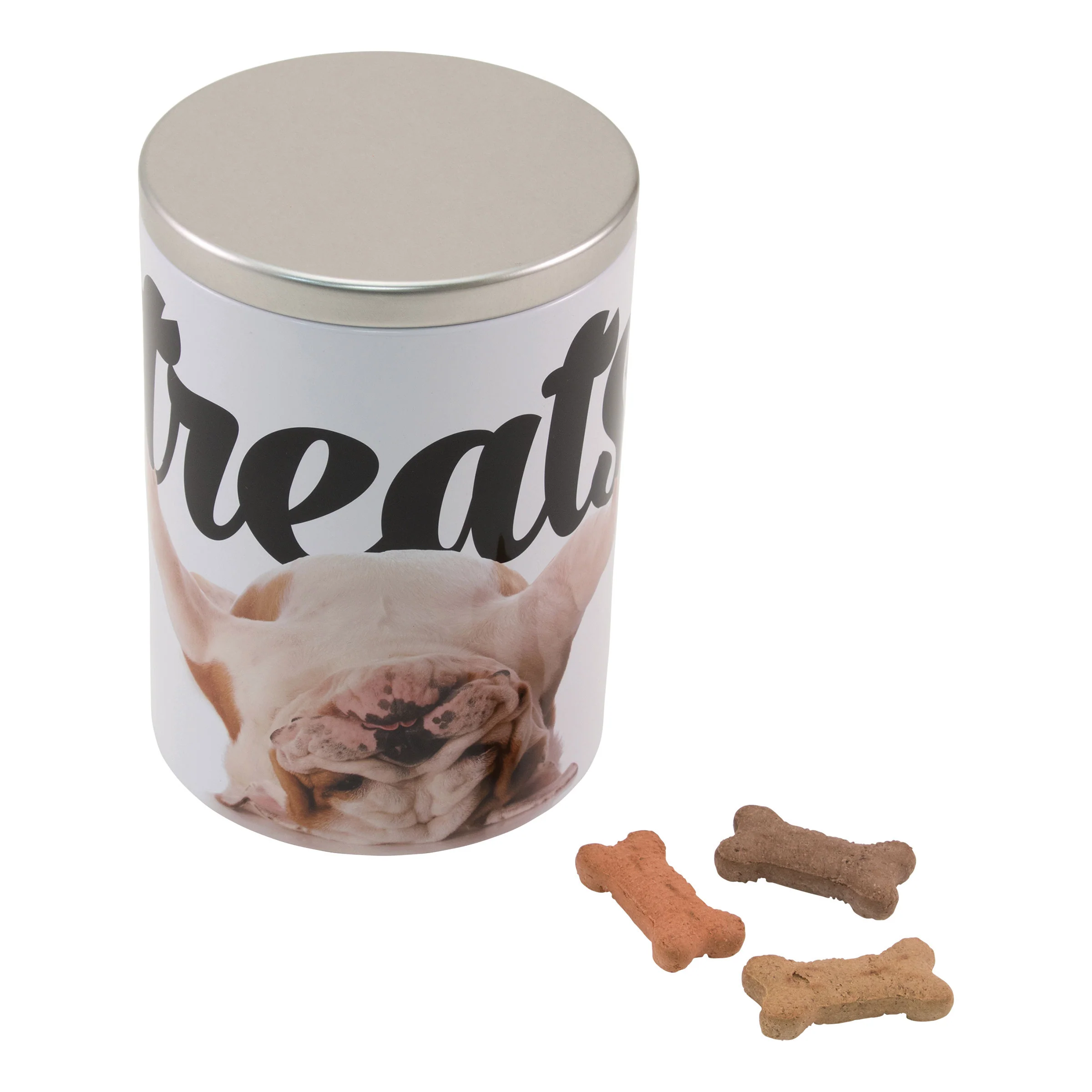 Large Treat Tin, Bulldog