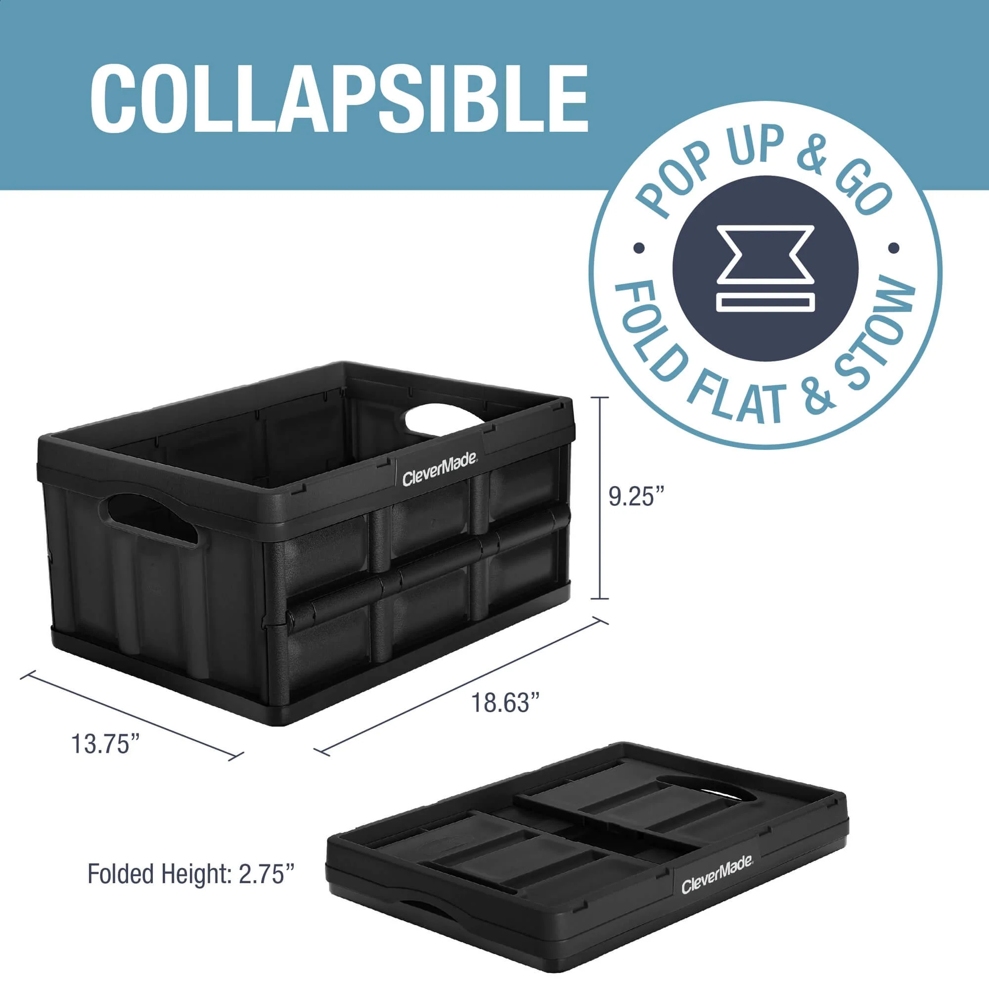 Collapsible Storage Bin | 62L | 3-Pack