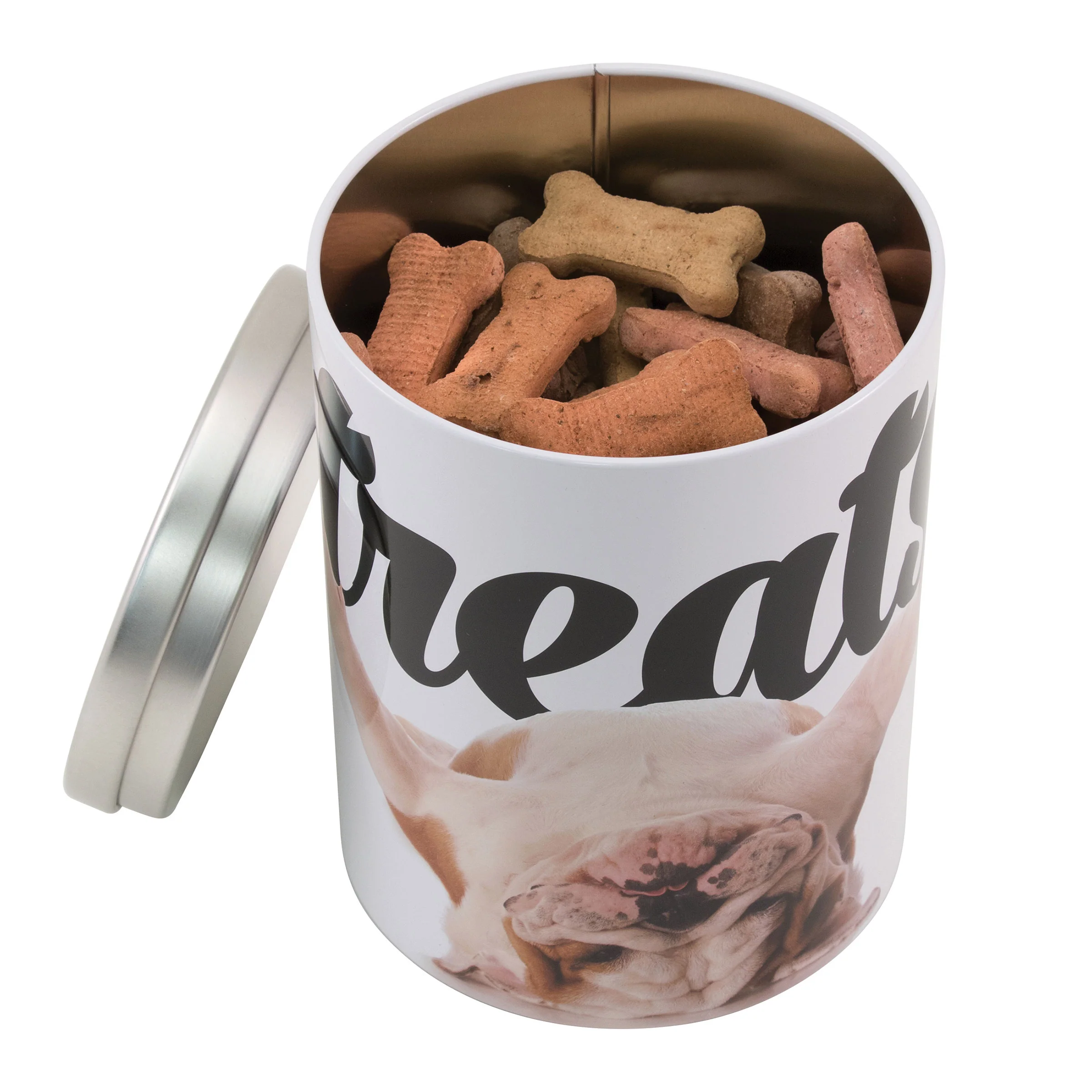 Large Treat Tin, Bulldog