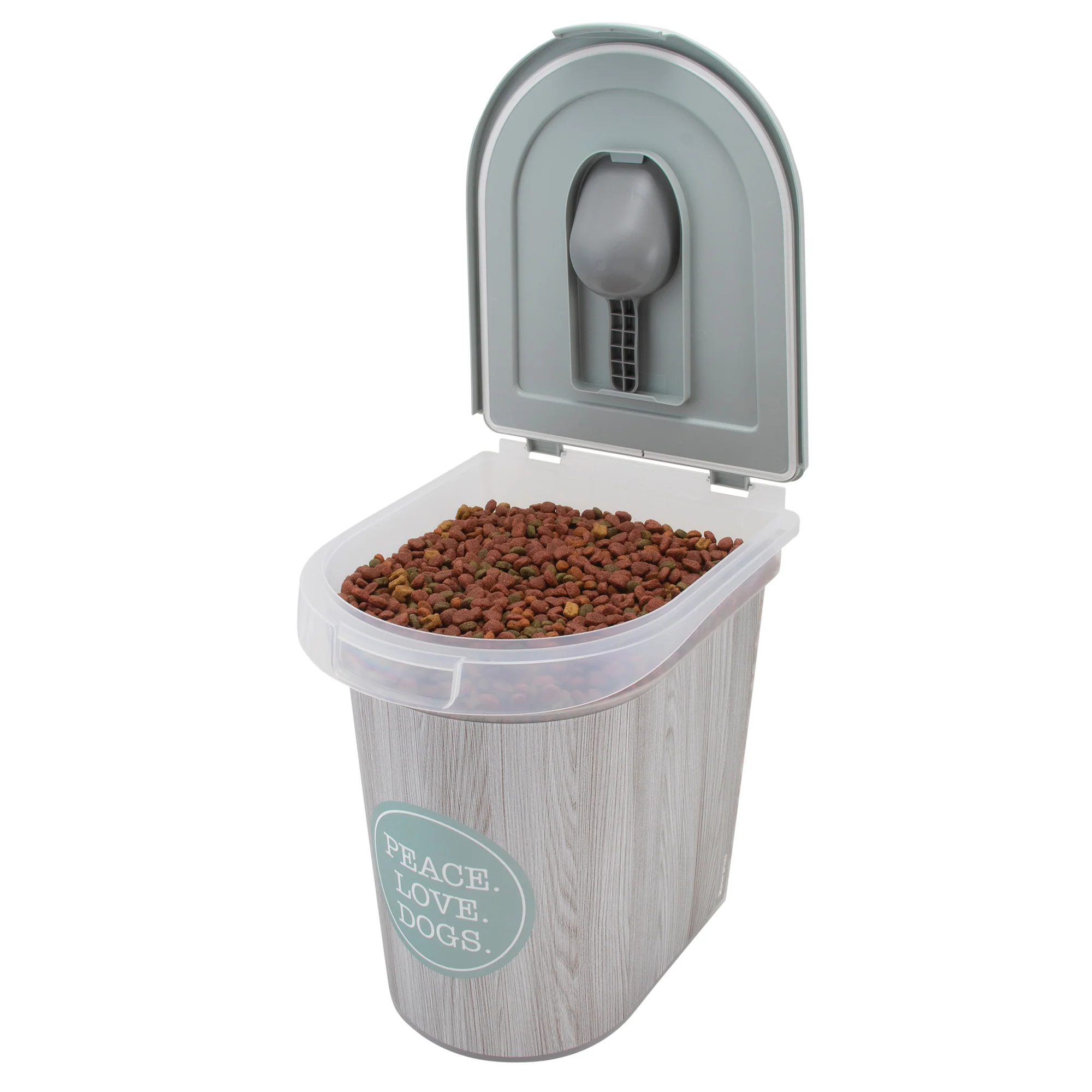 26 lb Pet Food Bin, Peace Love, & Dogs
