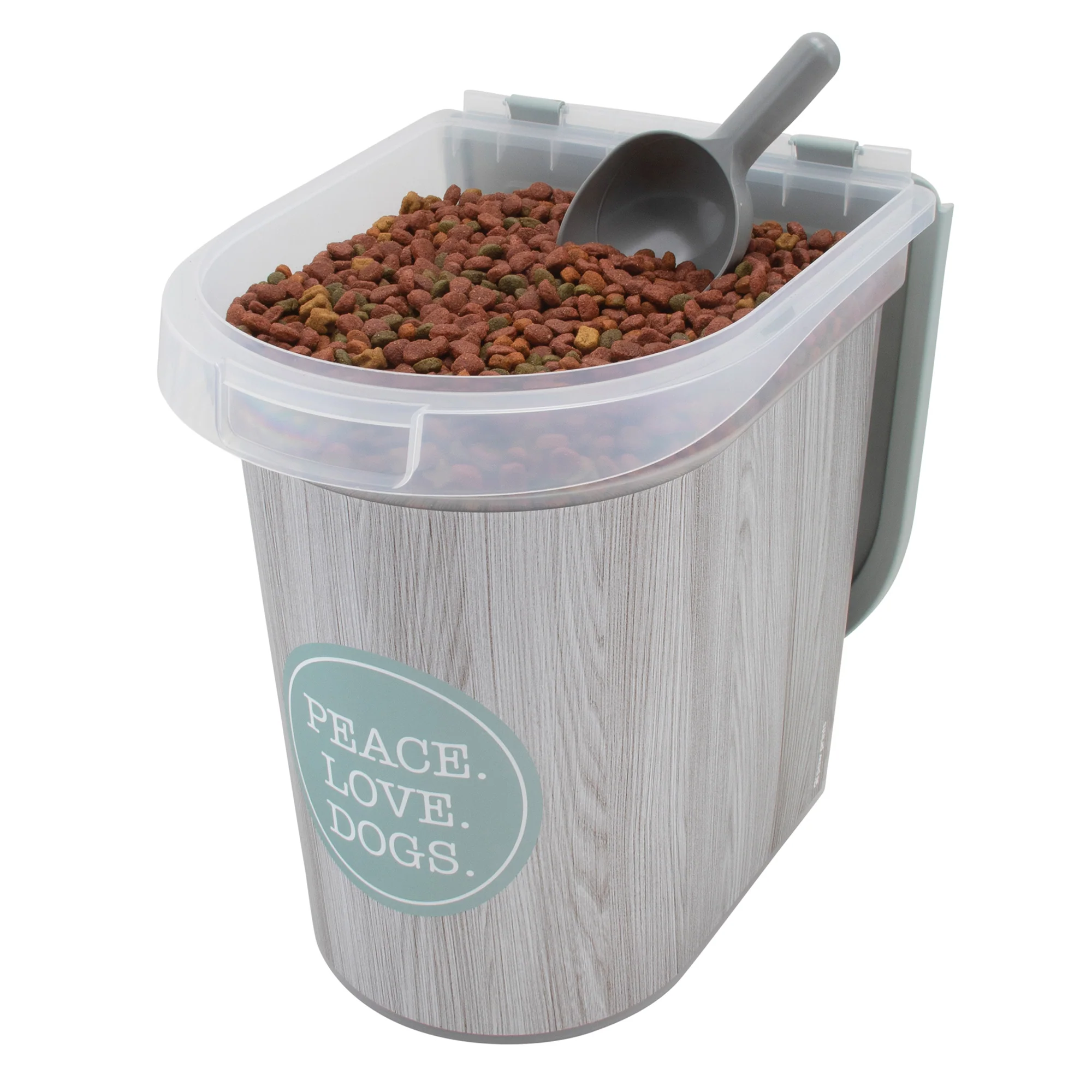 26 lb Pet Food Bin, Peace Love, & Dogs