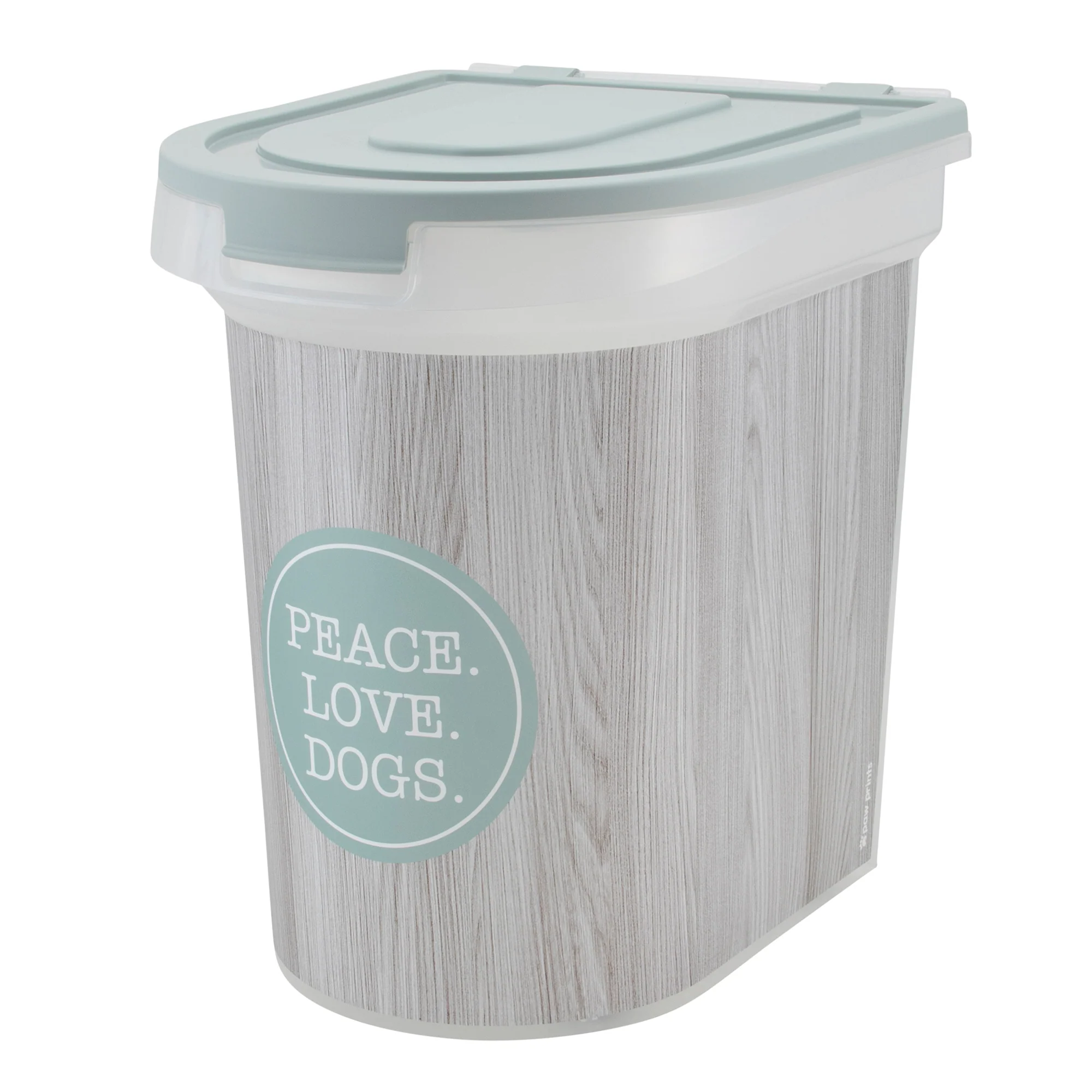 26 lb Pet Food Bin, Peace Love, & Dogs