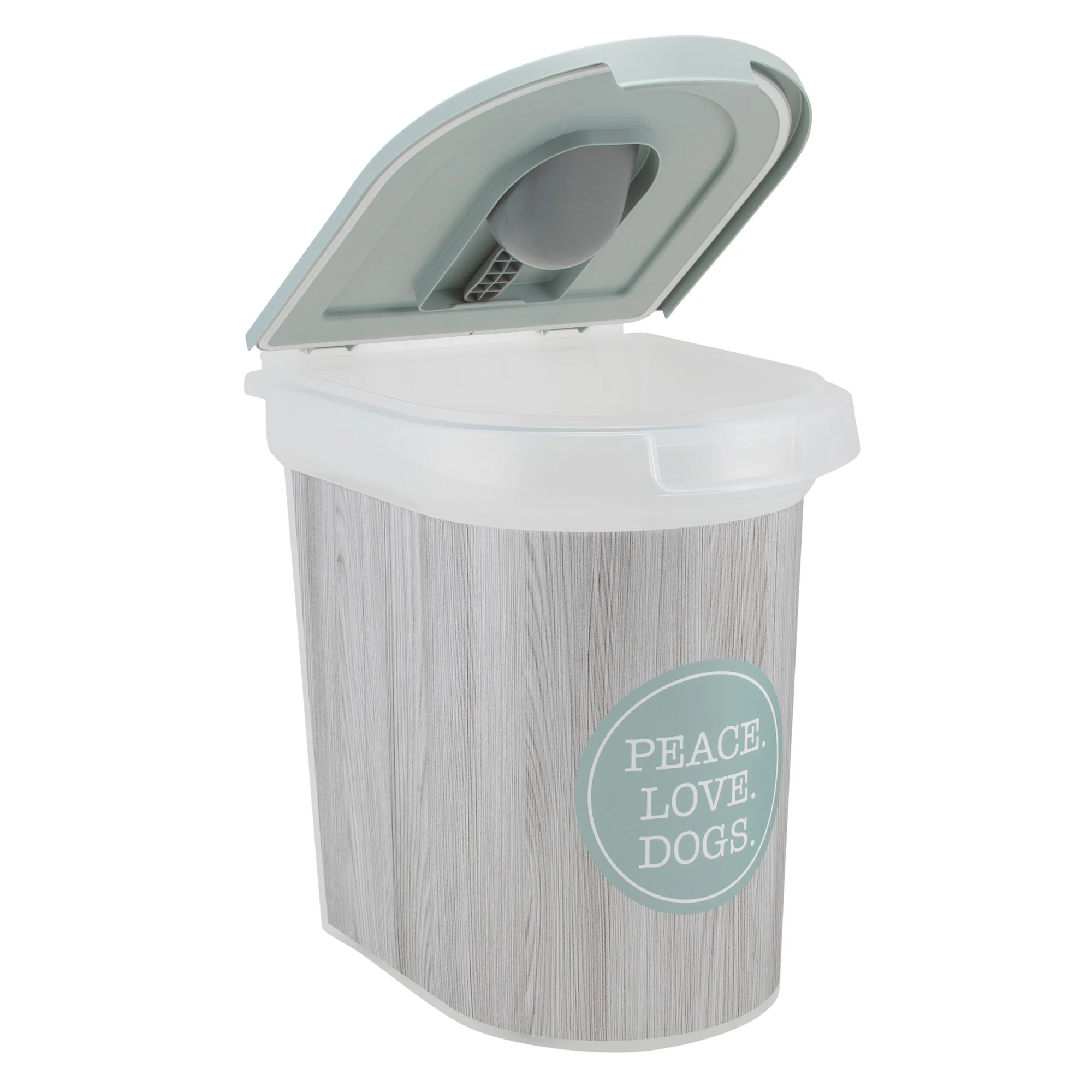 26 lb Pet Food Bin, Peace Love, & Dogs