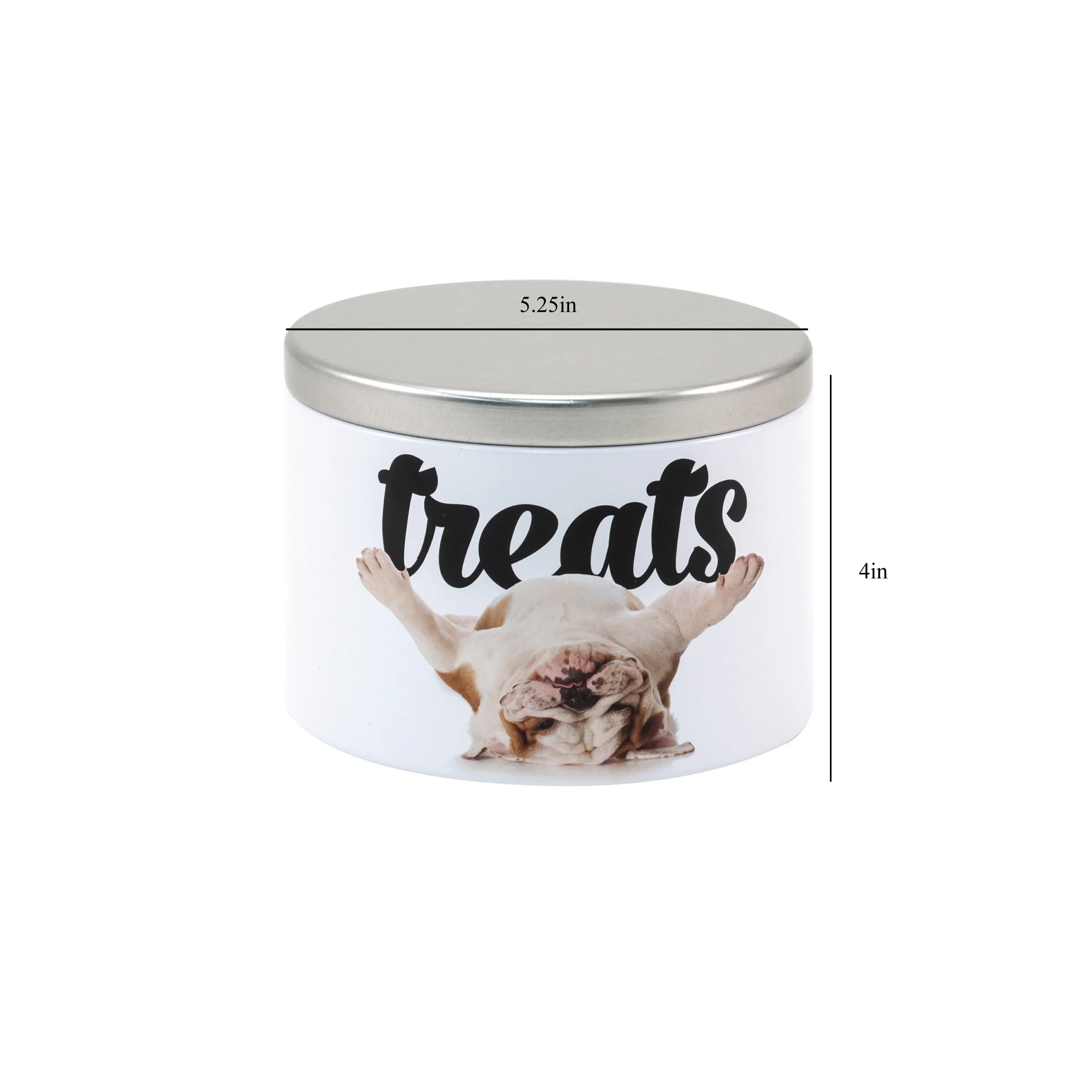 Small Treat Tin, Bulldog