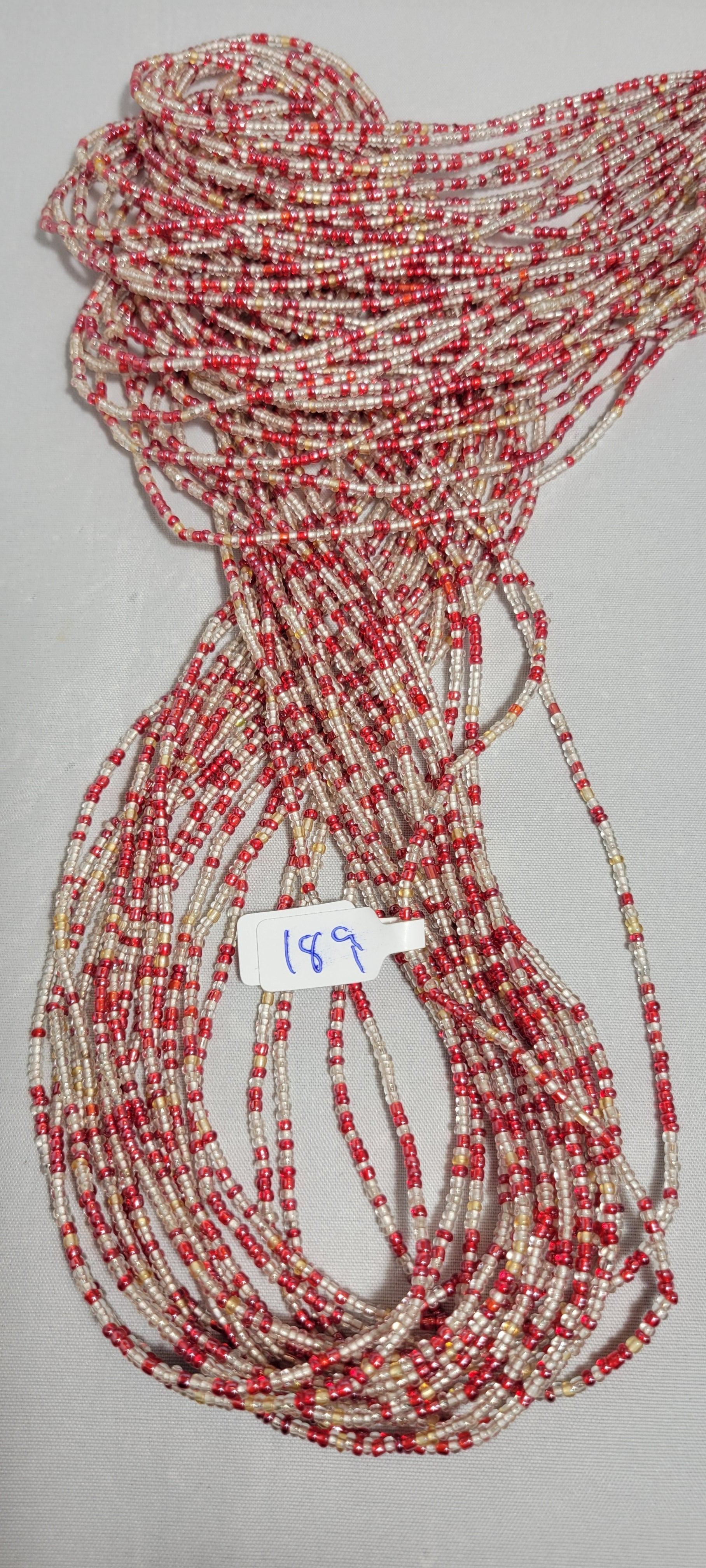 Round Red, Gold and Crystal Clear Waist Beads