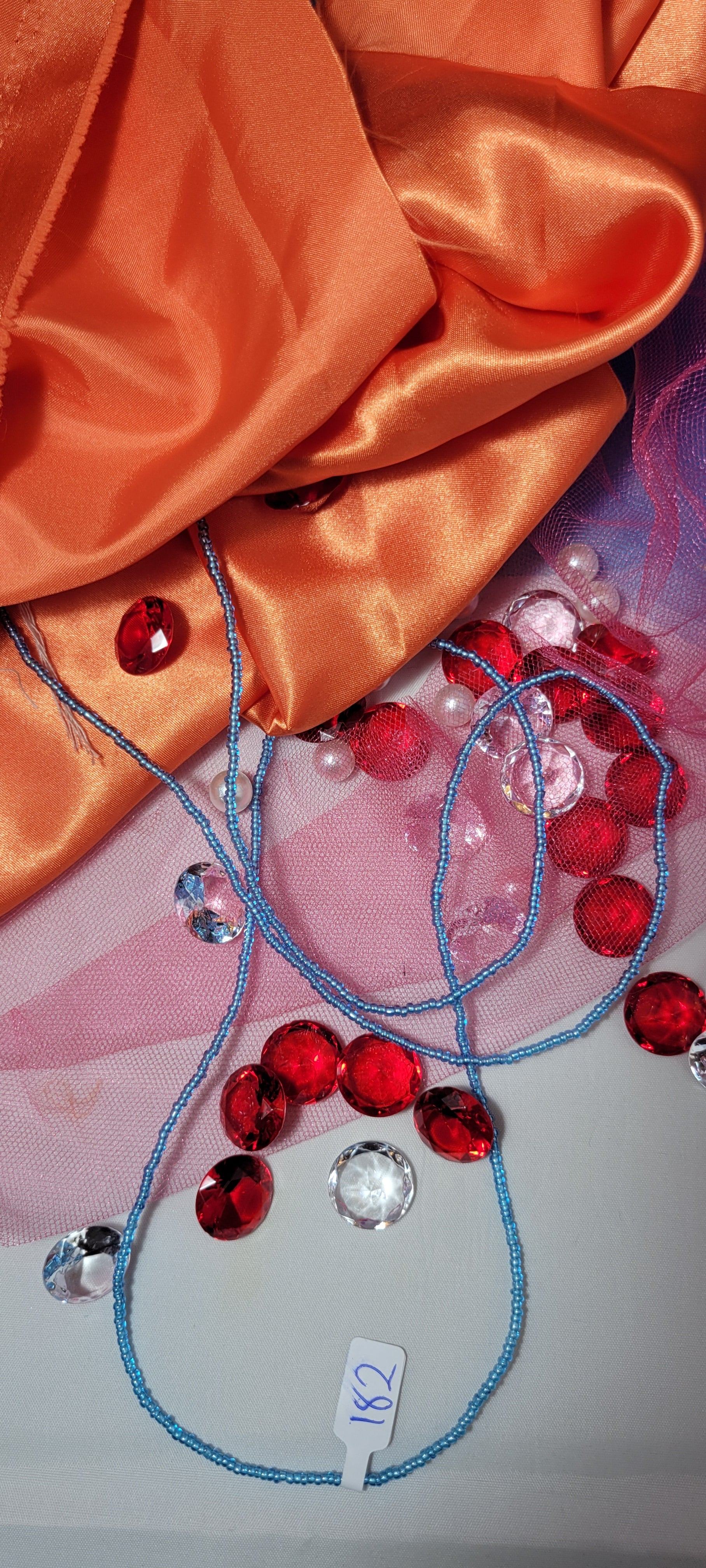 Solid Light Blue Shiny Waist Beads