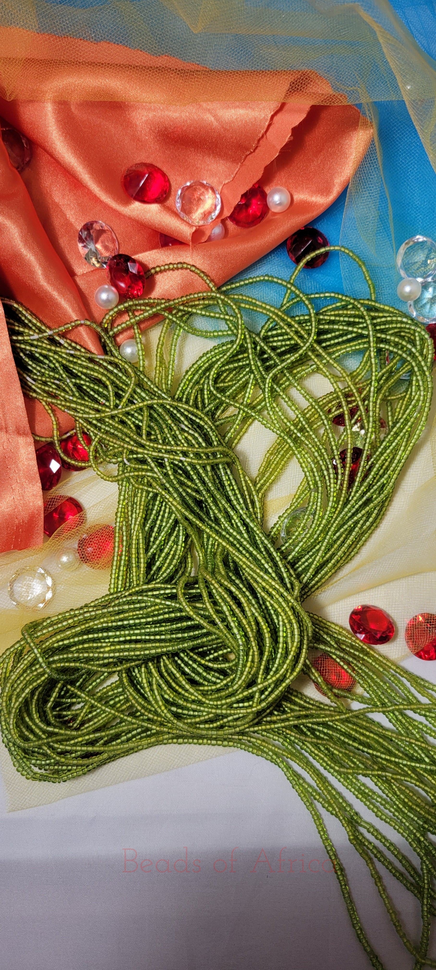 Solid Crystal Shiny Green Waist Beads
