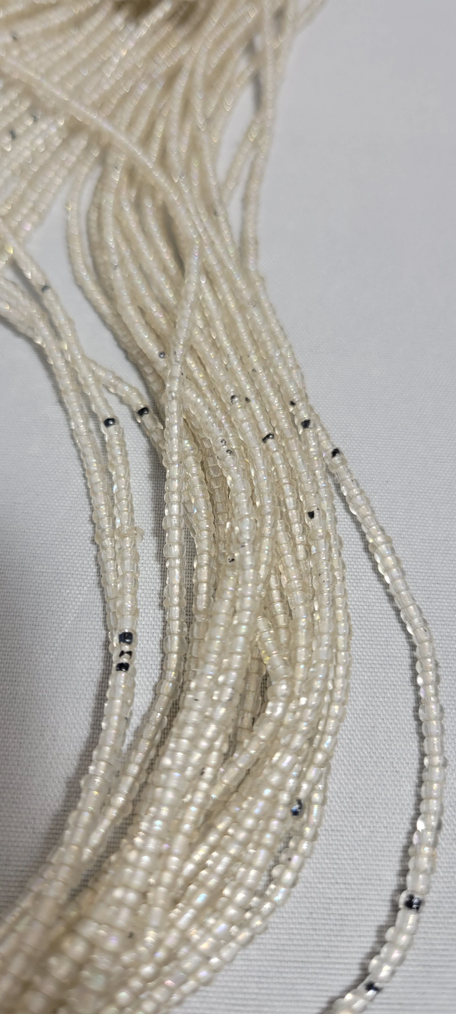 Crystal Clear with Specks of Color Waist Beads