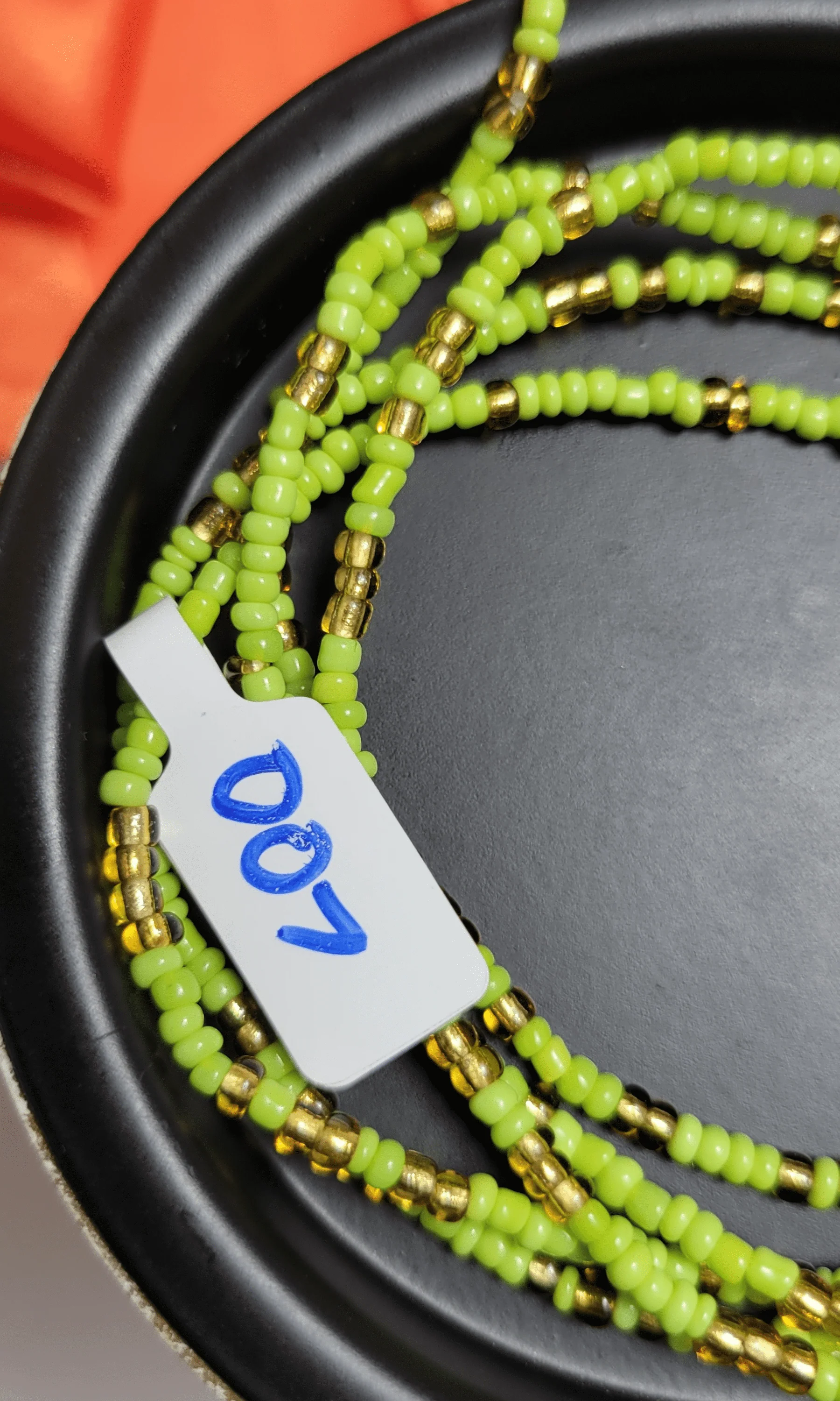 Lime Green and Gold Waist Beads