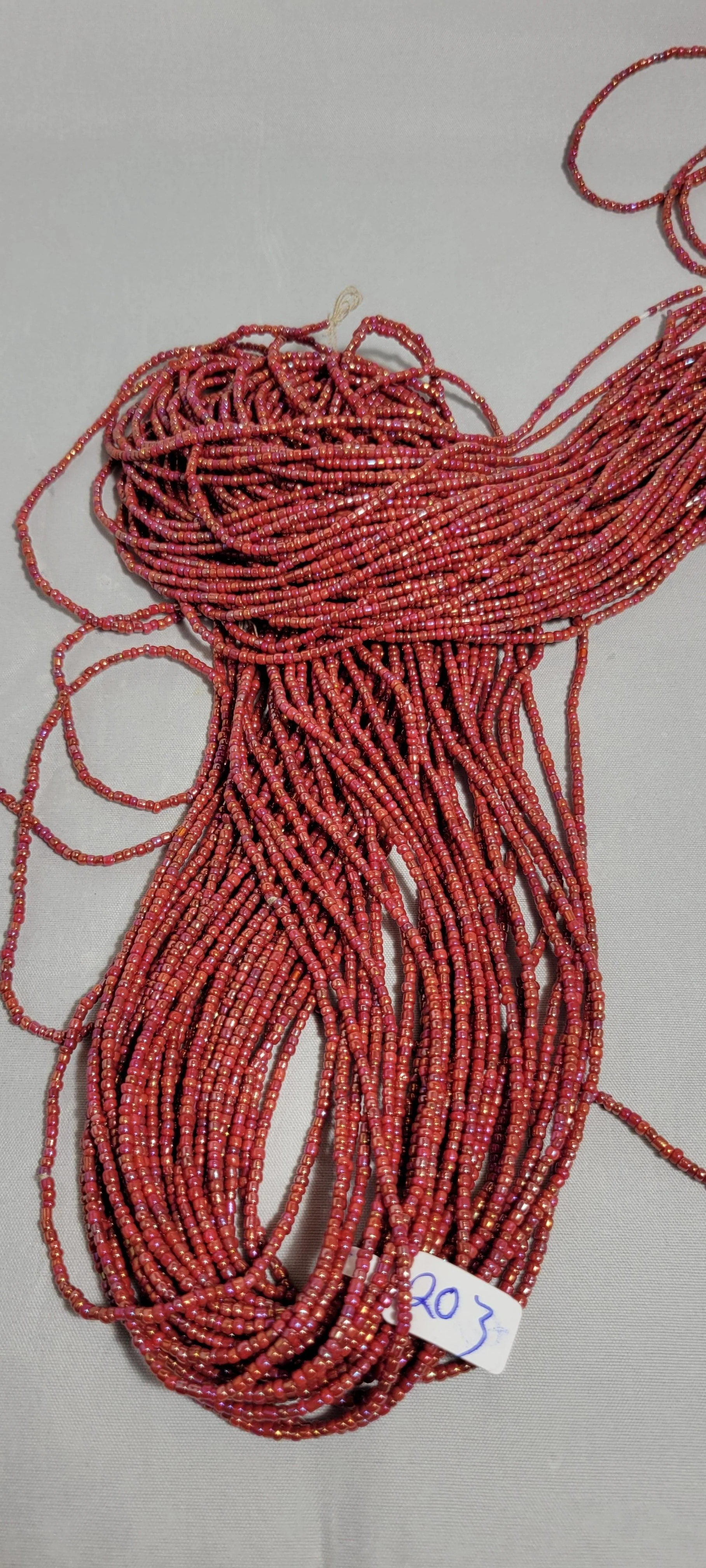 Dark and Shiny Solid Red Waist Beads