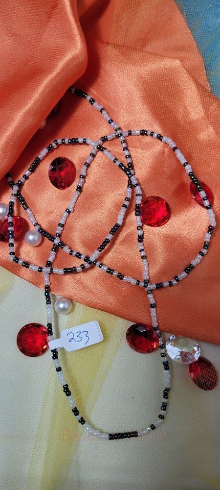 Pearl White and Deep Multicolored Shiny Waist Beads