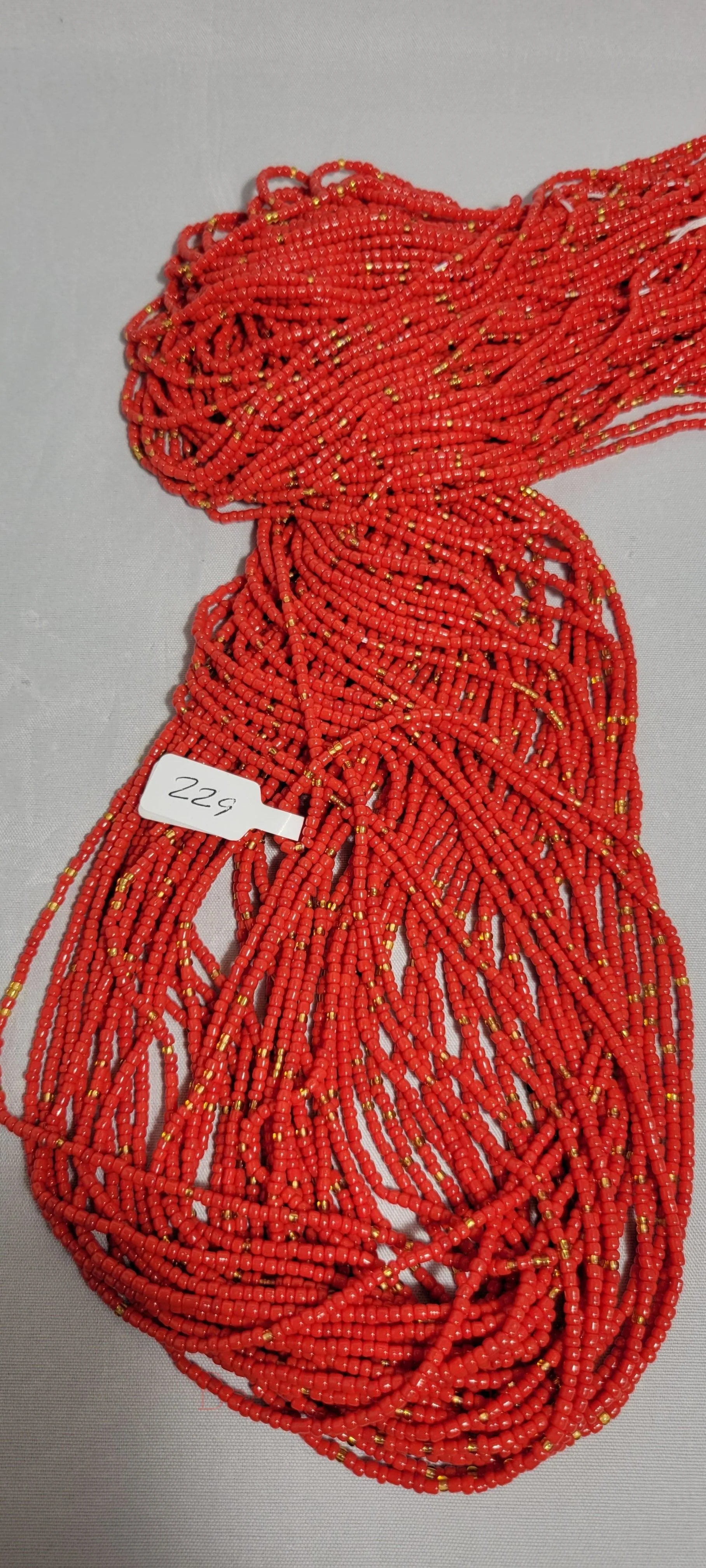 Chili Red with Gold Waist Beads